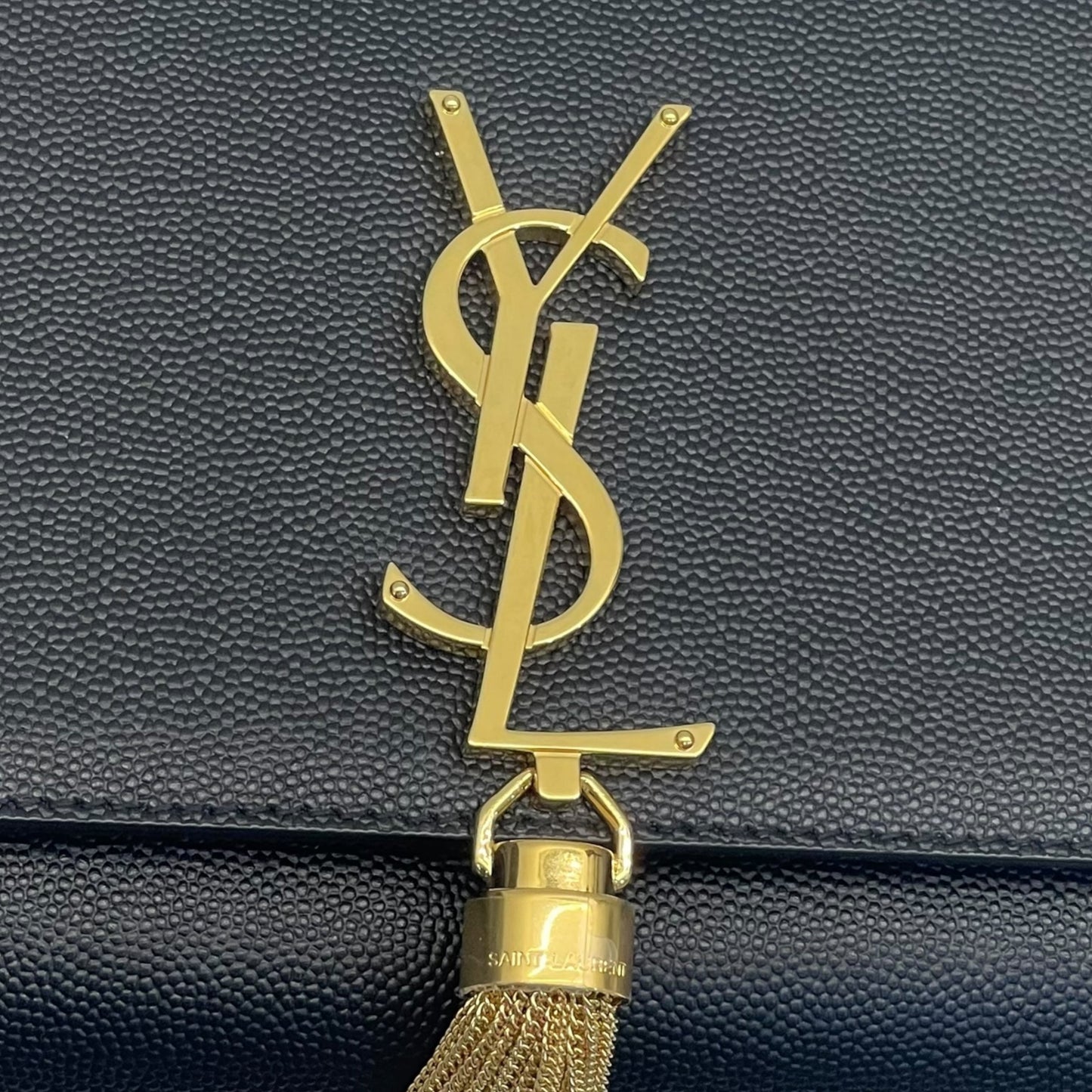 Saint Laurent Black Leather Kate Tassel Shoulder Bag