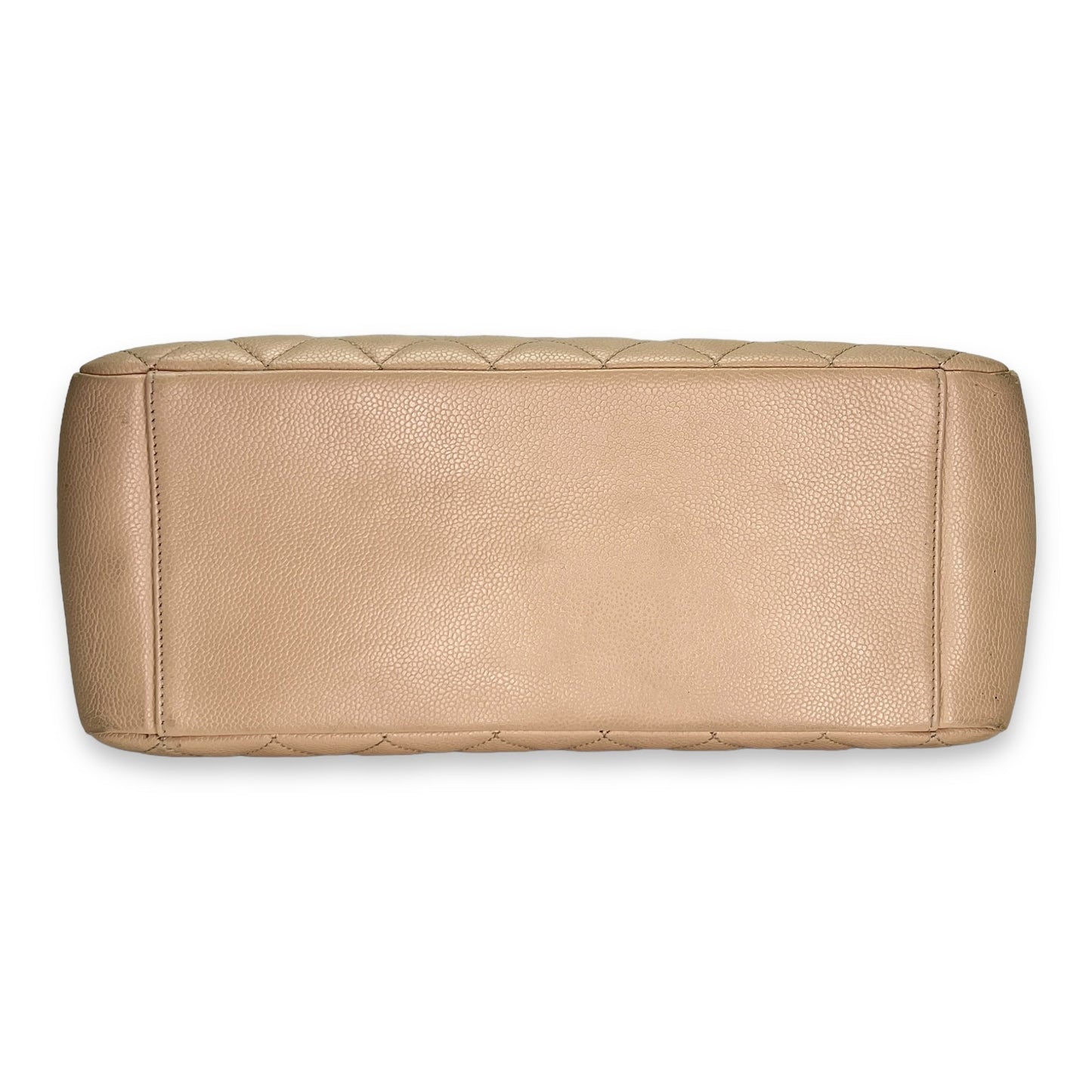 GST Grand Shopping Tote Beige Shoulder Bag in Caviar Leather, Gold hardware