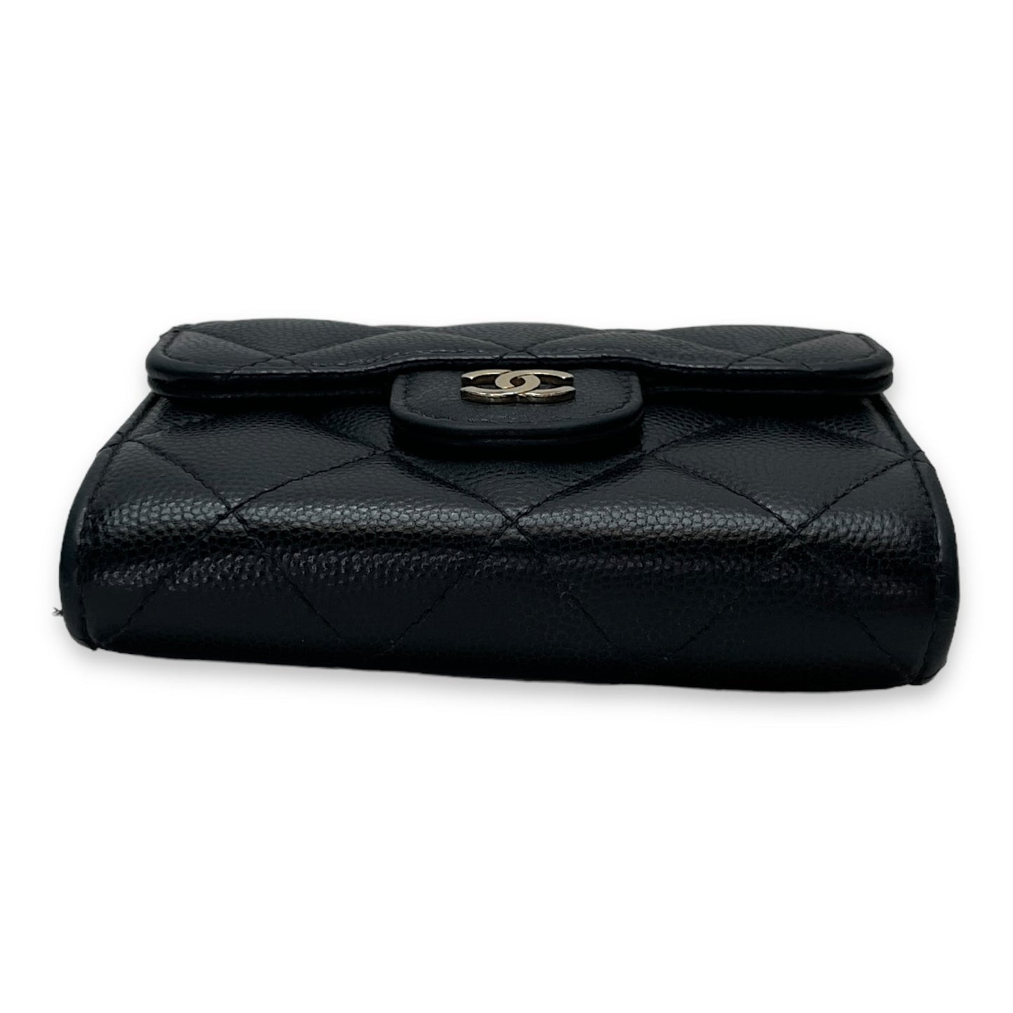 MATELASSE QUILTED Black Wallet on Chain in Caviar Leather, Gold hardware