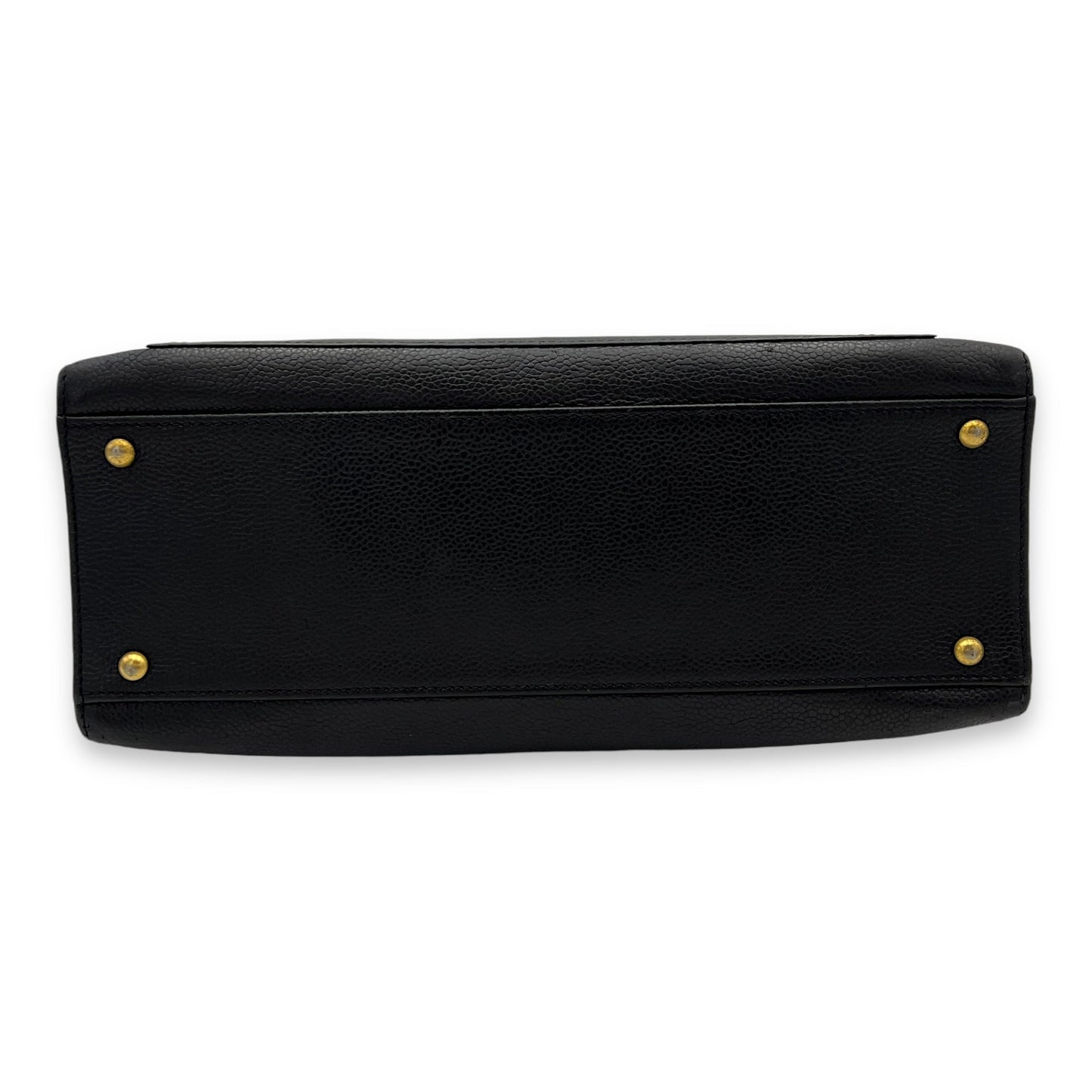 Vintage Shoulder Bag Black in Caviar Leather, Gold hardware