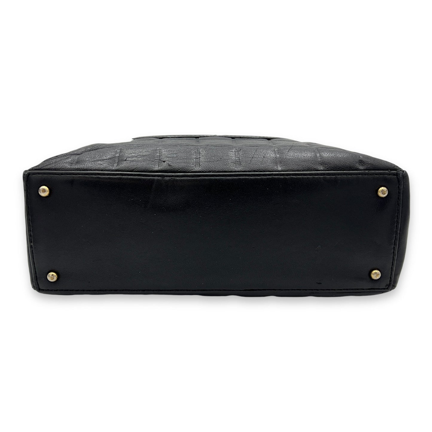 chocolate Black Tote Bag in Calfskin, Gold hardware