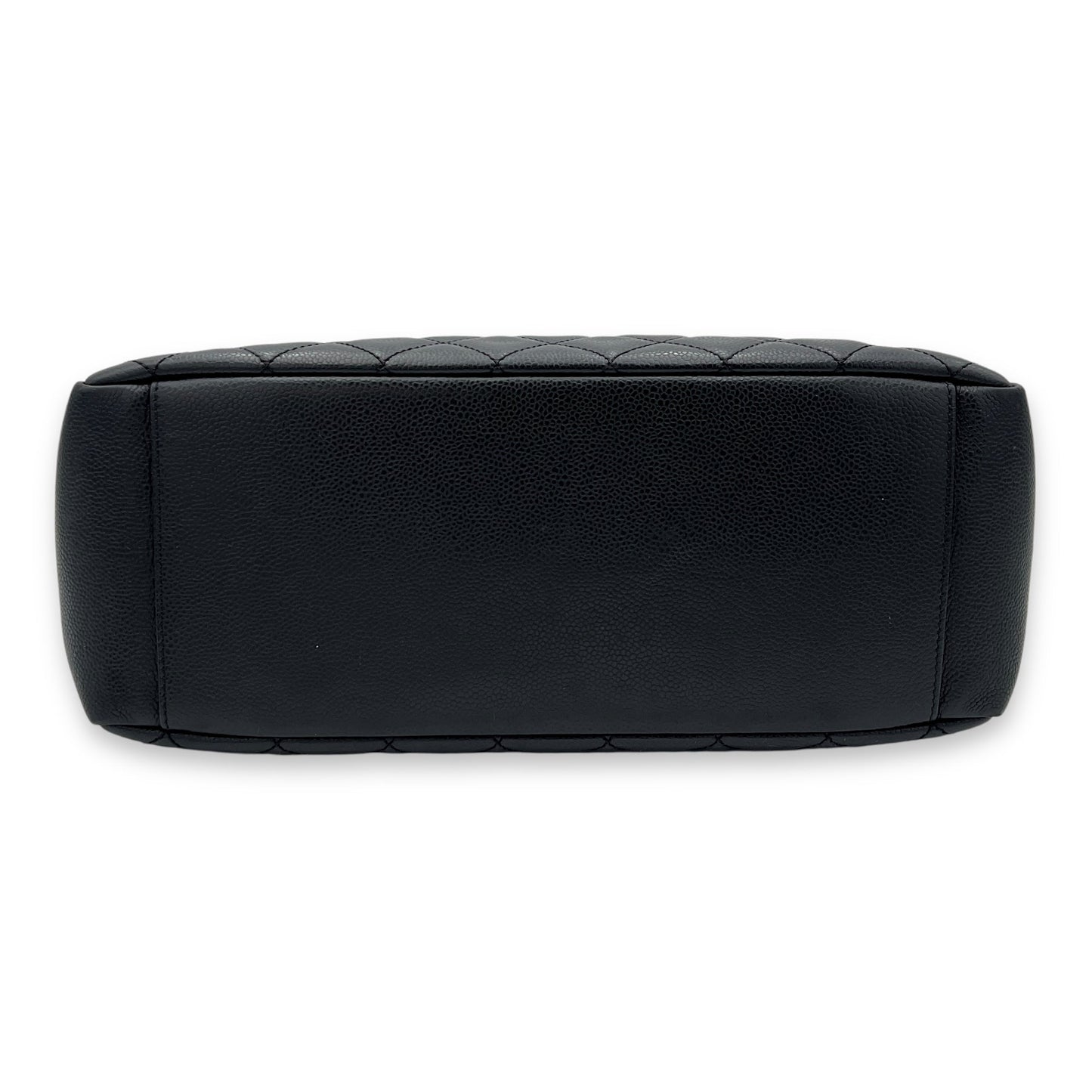 GST Large Black Tote Bag in Caviar Leather, Gold hardware