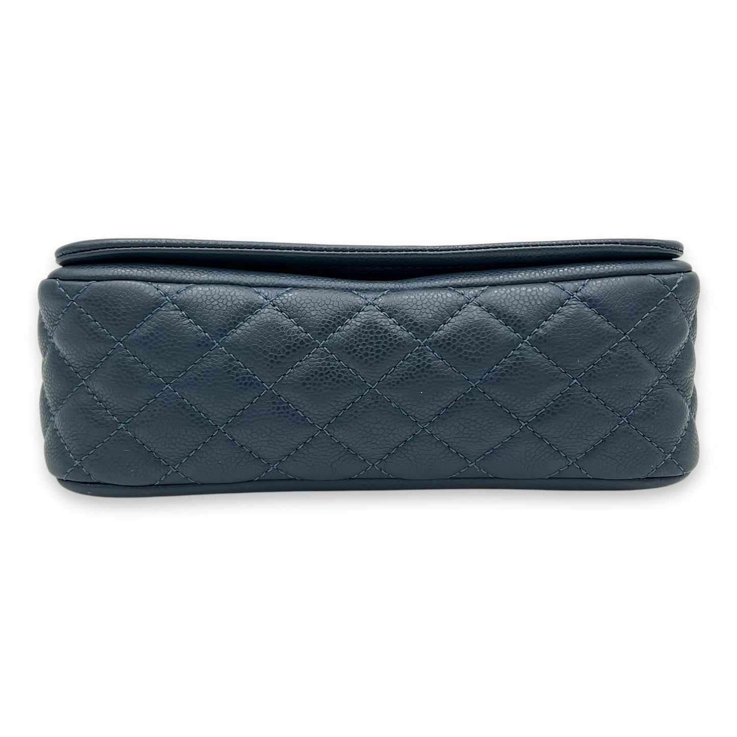 Timeless CC Blue Crossbody Bag in Calfskin, Silver hardware