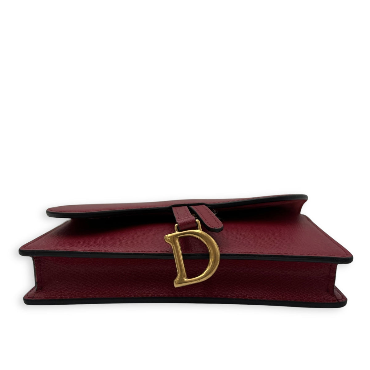 Saddle Belt Bag Red in Calfskin, Gold hardware