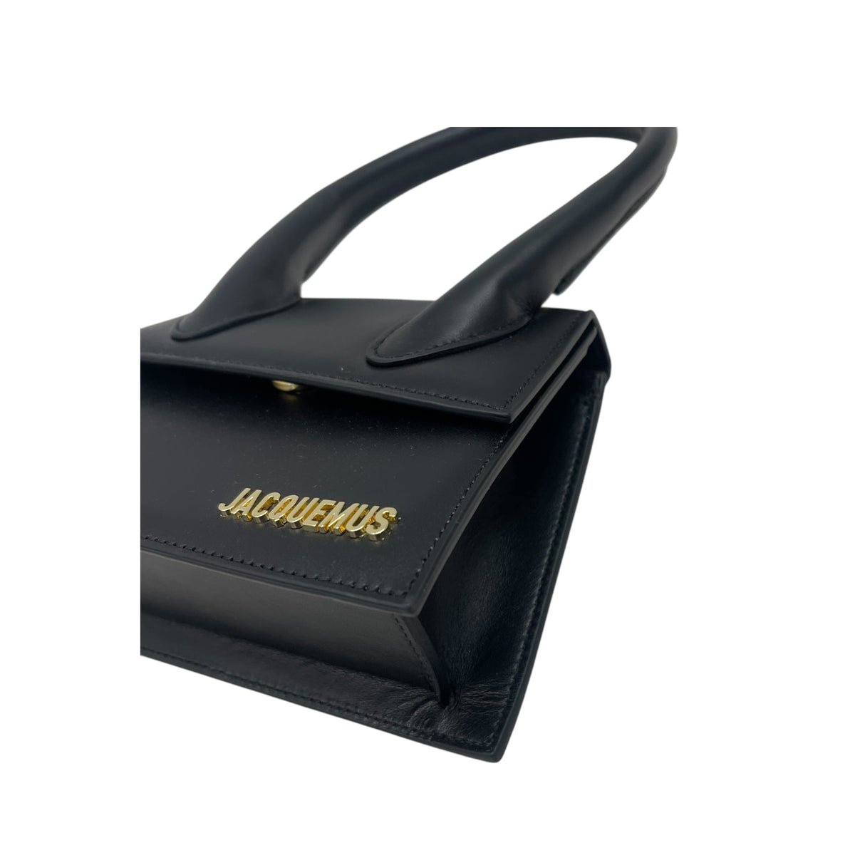 Jacquemus Black Leather Le Chiquito La Montagne Top Handle Bag