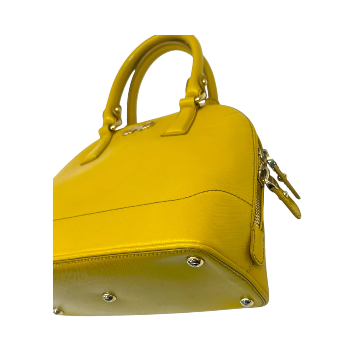Salvatore Ferragamo Yellow Saffiano Leather Darina