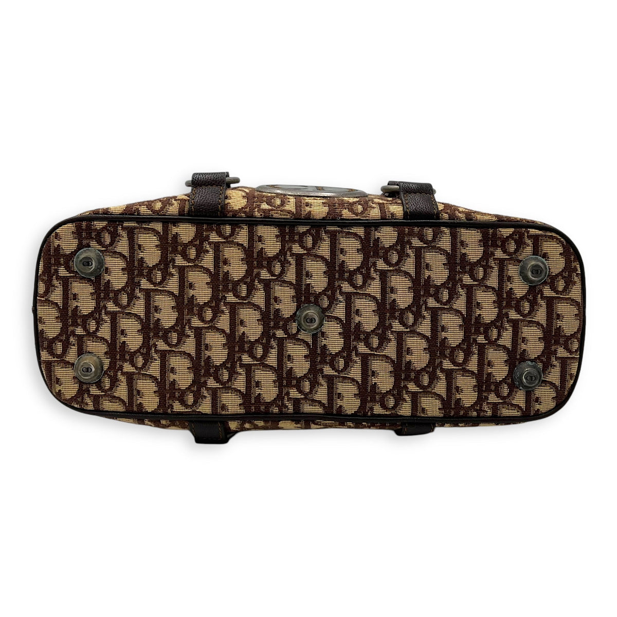 Trotteur Top Handle Bag Brown in Canvas, Ruthenium hardware