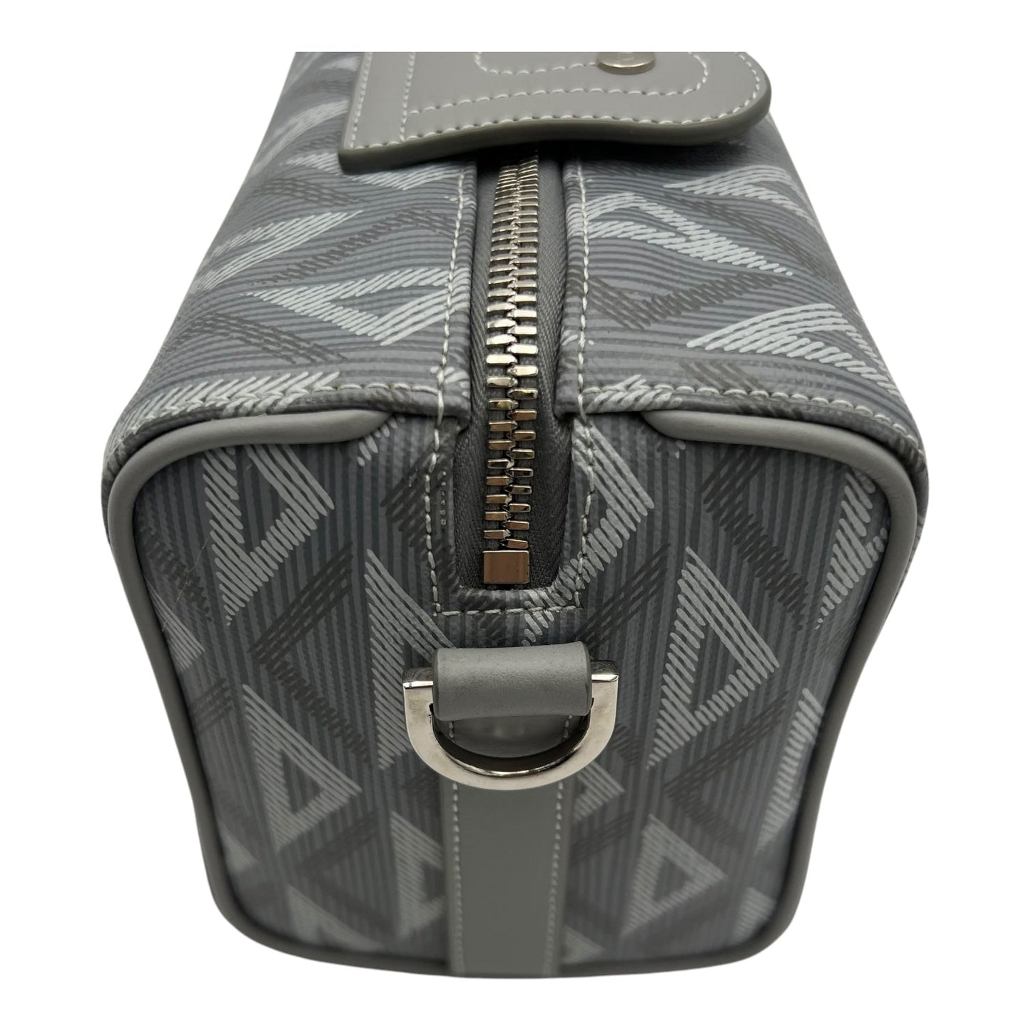Lingot 22 Grey Crossbody Bag in Coated Canvas, Silver hardware