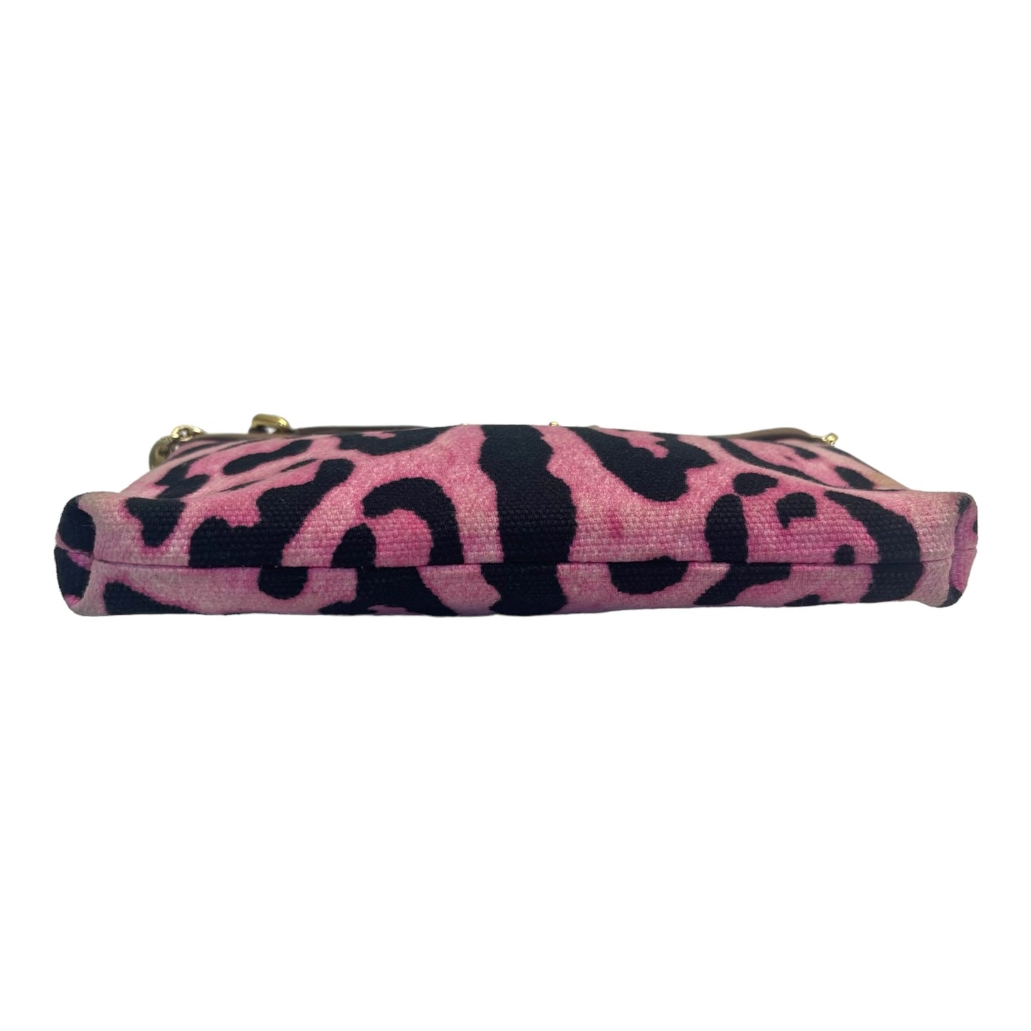 Dolce and Gabbana  Leopard Print Denim Chain Shoulder Bag