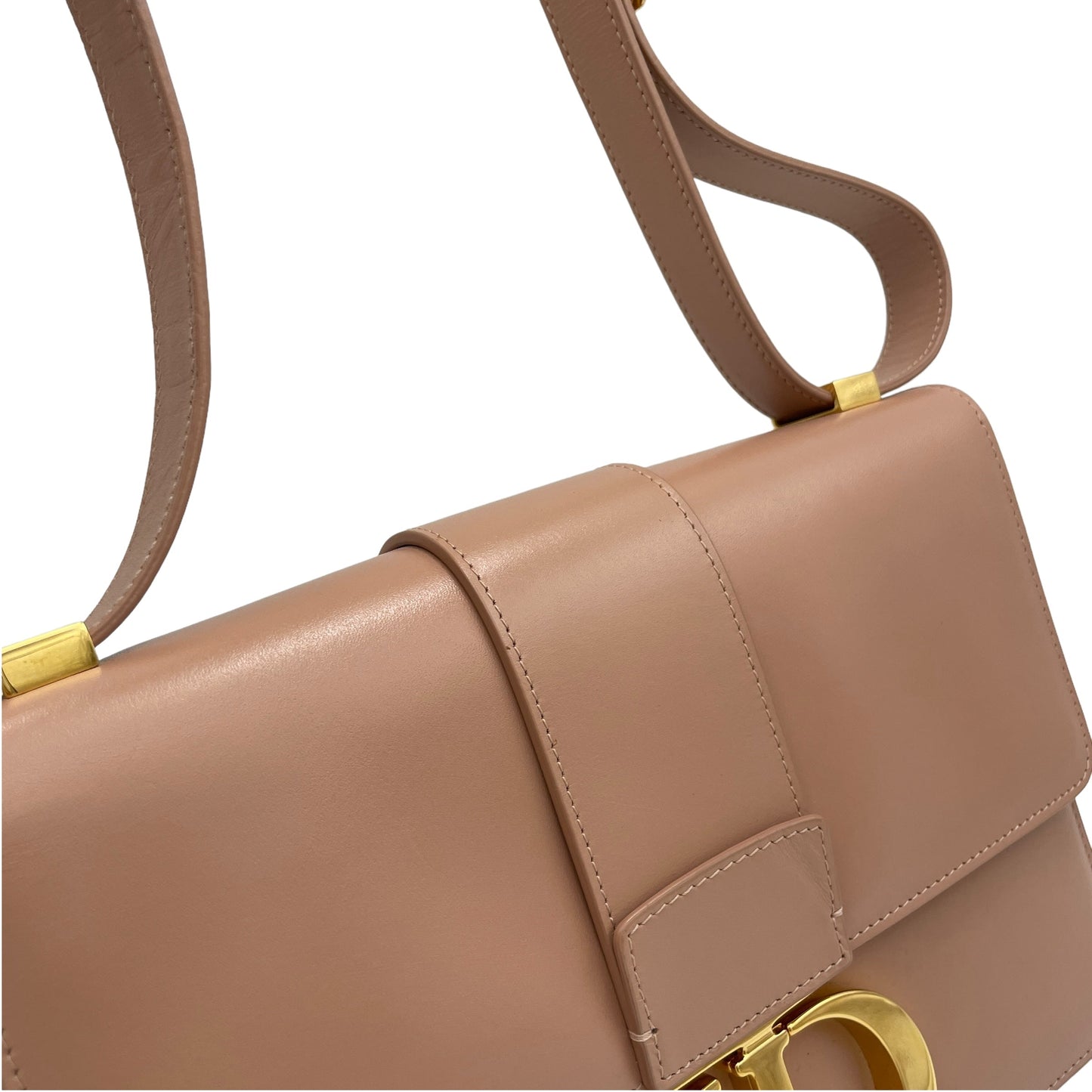 30 Montaigne Pink Shoulder Bag in Calfskin, Gold hardware