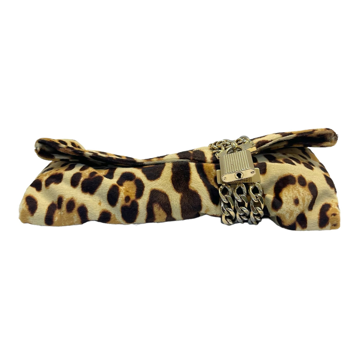 Jimmy Choo Leopard Print Calf Hair Sandra Clutch
