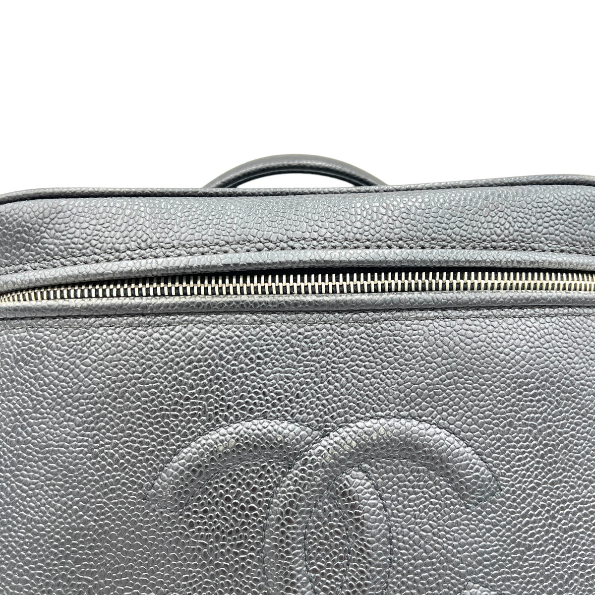 Vanity Top Handle Bag  Black in Caviar Leather , Gold Hardware