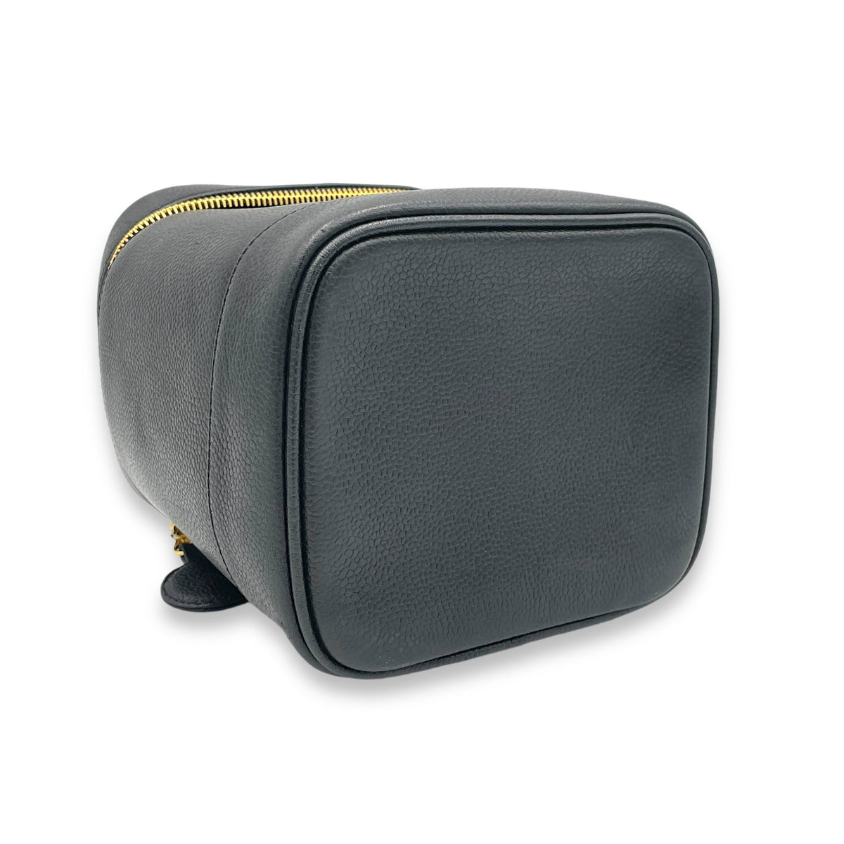 Vintage Black Vanity Bag in Caviar Leather, Gold hardware