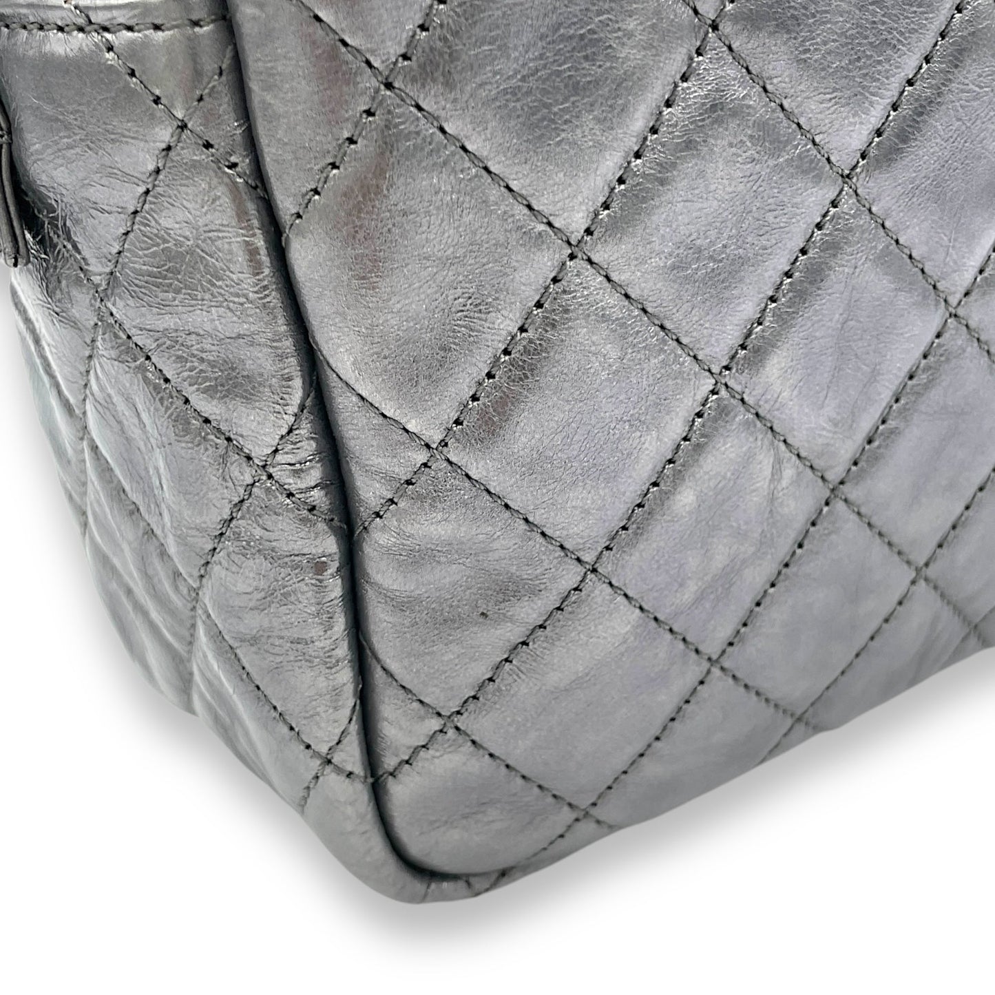 2.55 Crossbody Bag Silver in Calfskin, Silver hardware