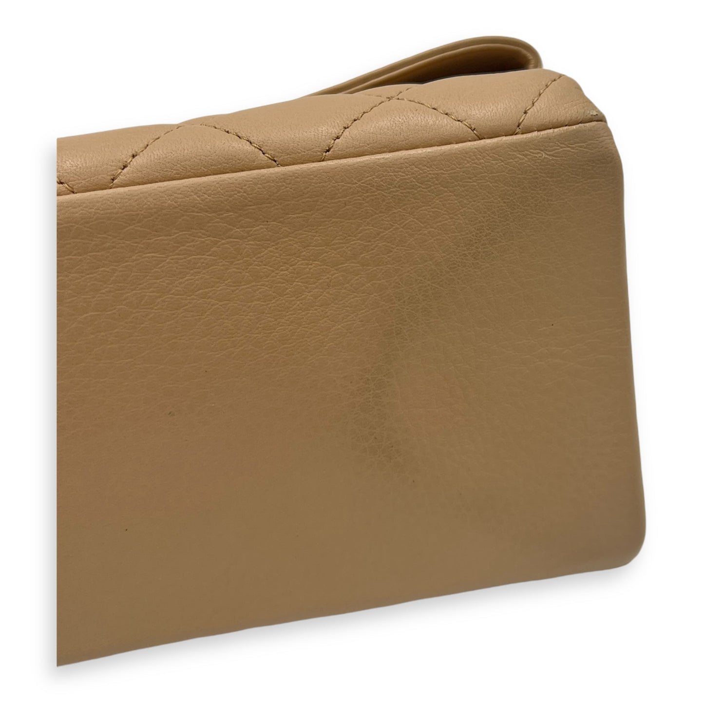 Fold Shoulder Bag Brown in Lambskin, Ruthenium hardware