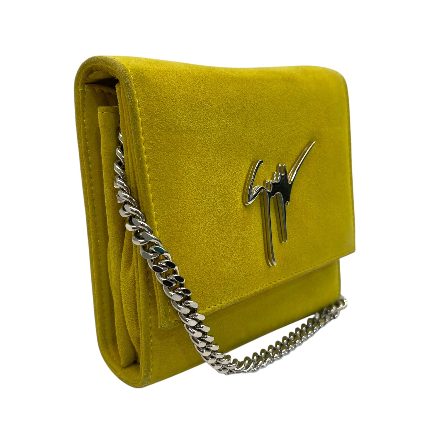 Giuseppe Zanotti Yellow Leather Logo Crossbody Bag