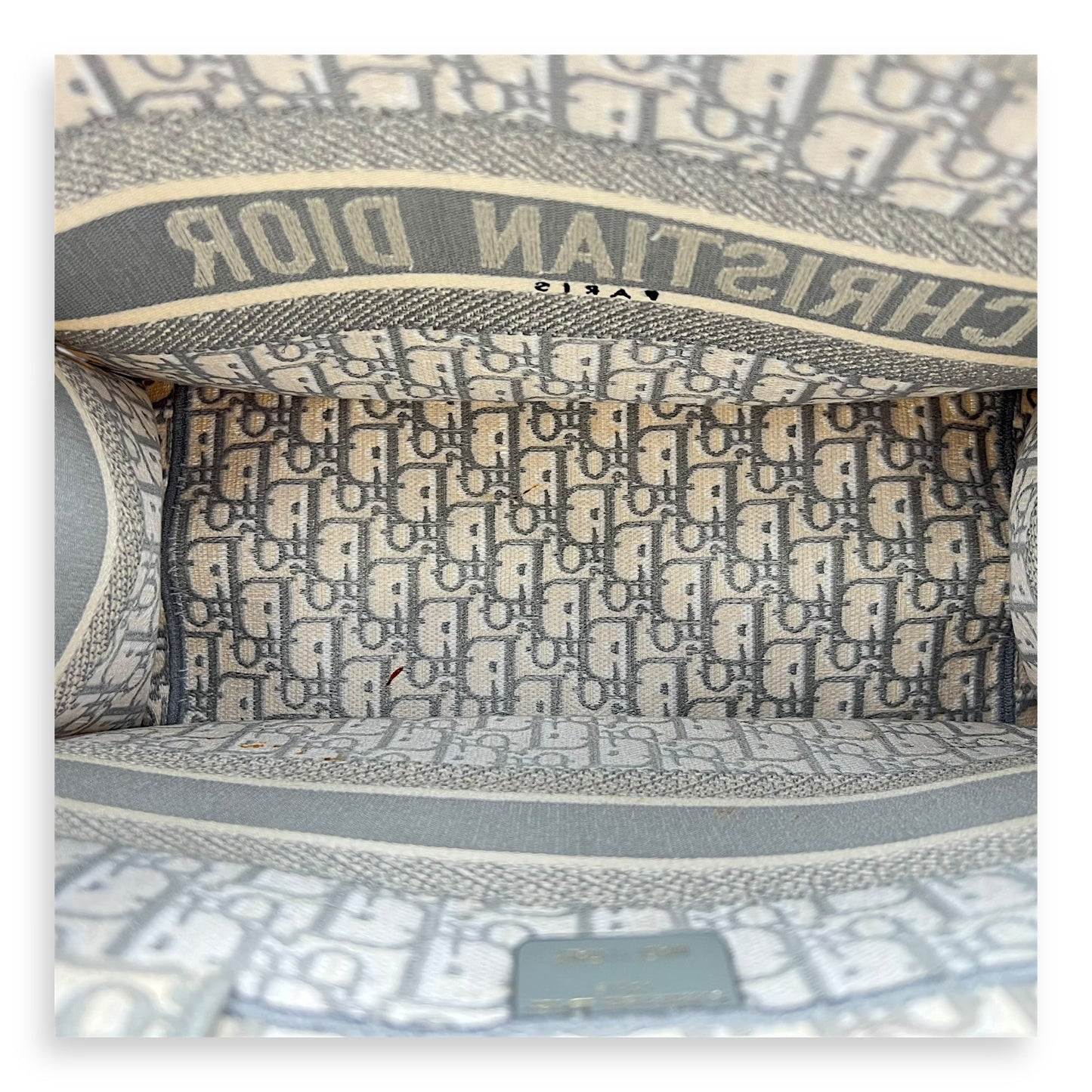 Book Tote Medium Grey Top Handle Bag in Jacquard