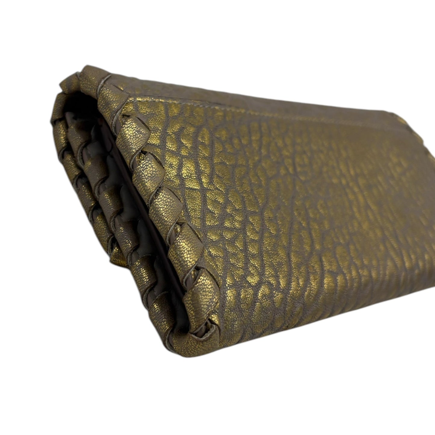 Bottega Veneta Leather Gold Wallet