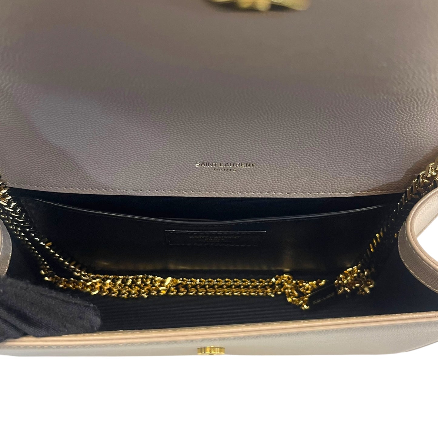 Saint Laurent Beige Leather Kate Shoulder Bag