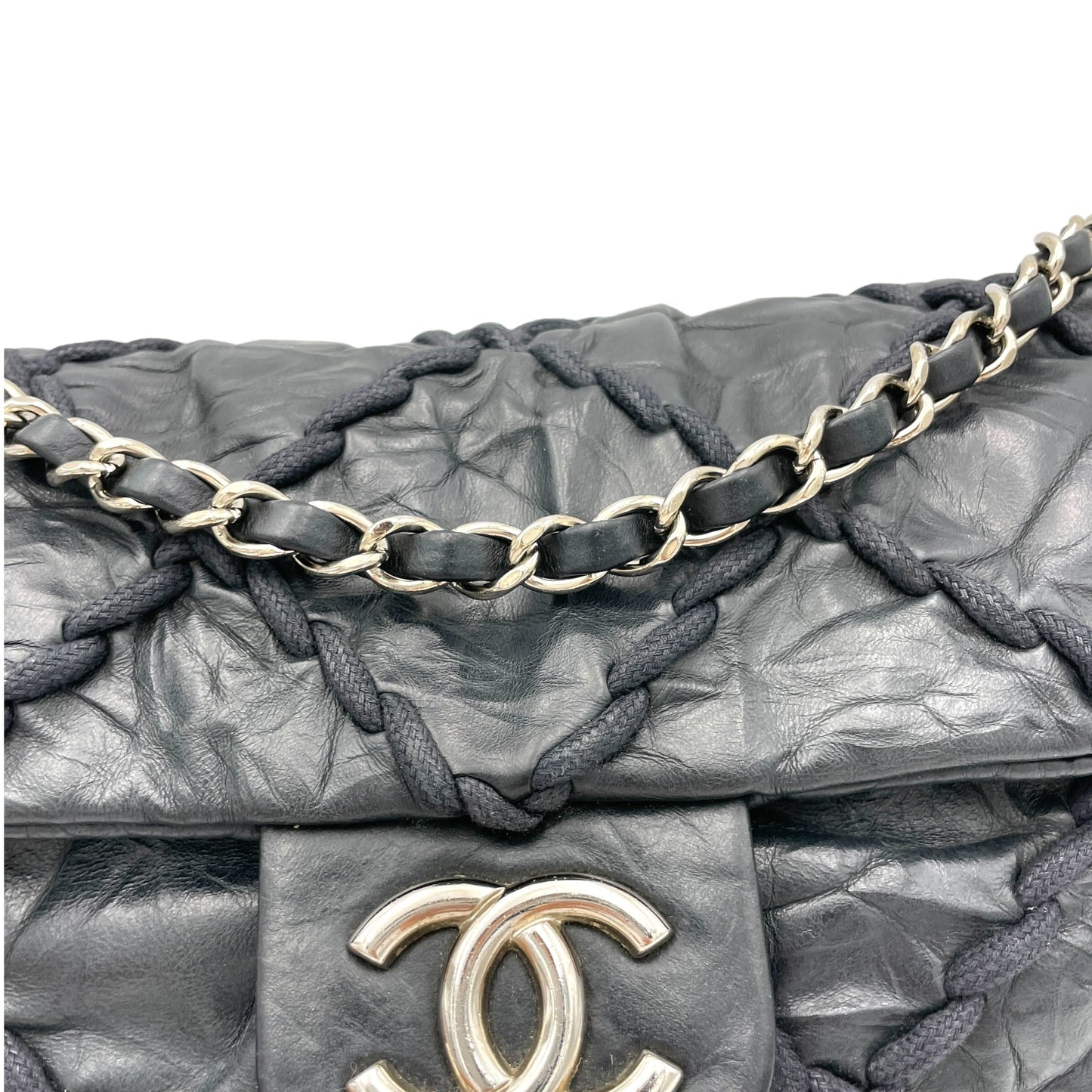 Wild Stitch Blue Shoulder Bag in Calfskin, Silver hardware