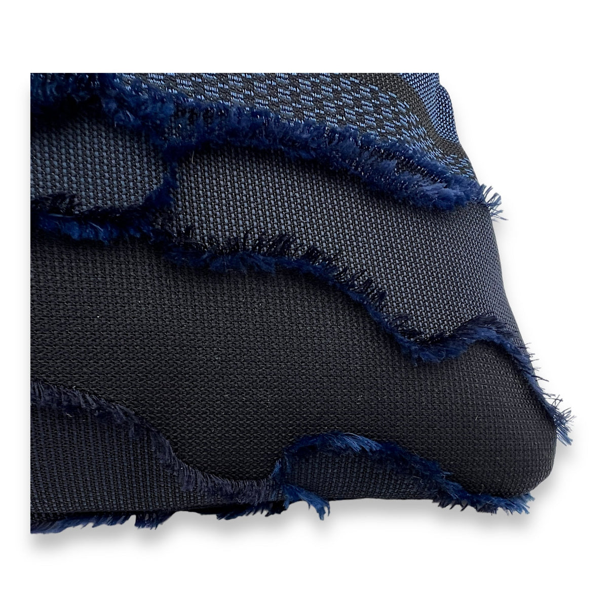 Embroidered Camouflage Medium Blue Clutch in Canvas