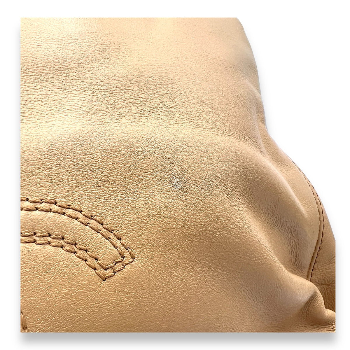Vintage CC Beige Top Handle Bag in Calfskin, Gold hardware