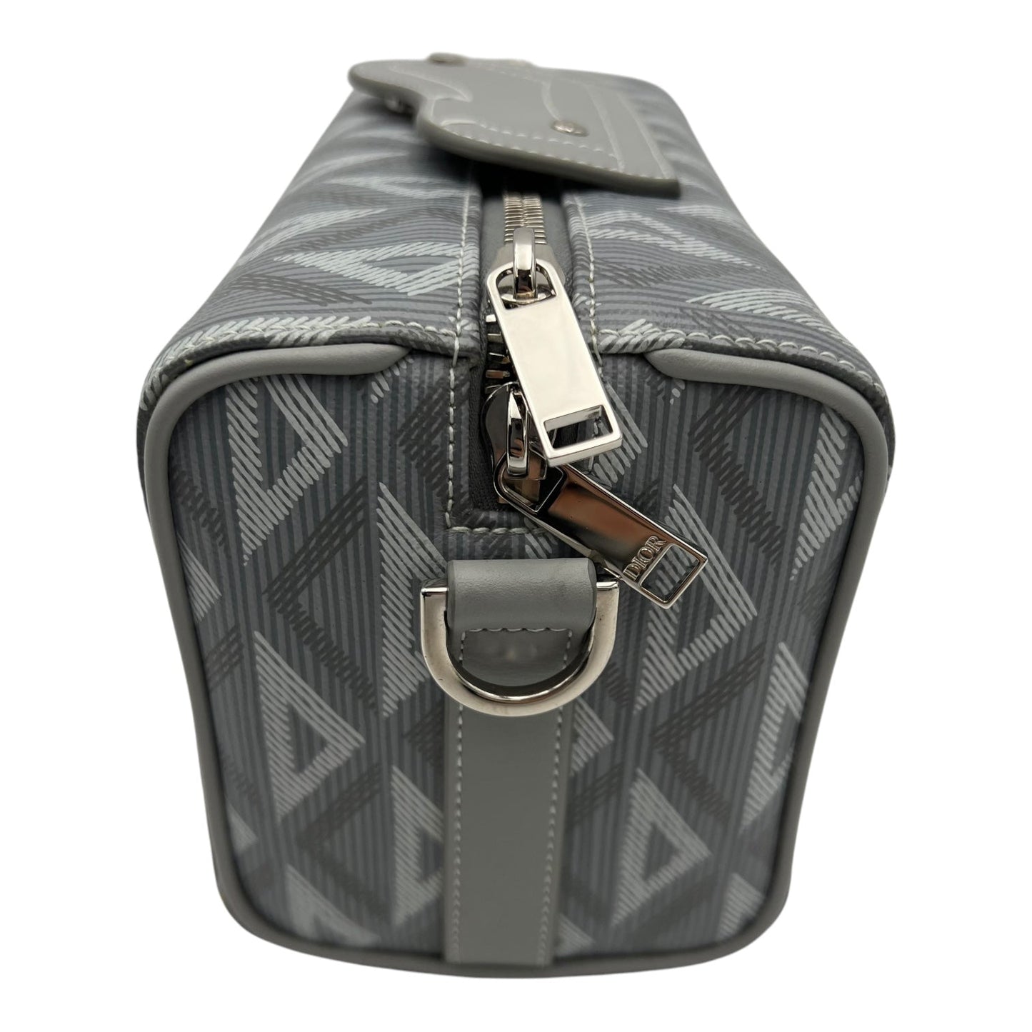 Lingot 22 Grey Crossbody Bag in Coated Canvas, Silver hardware