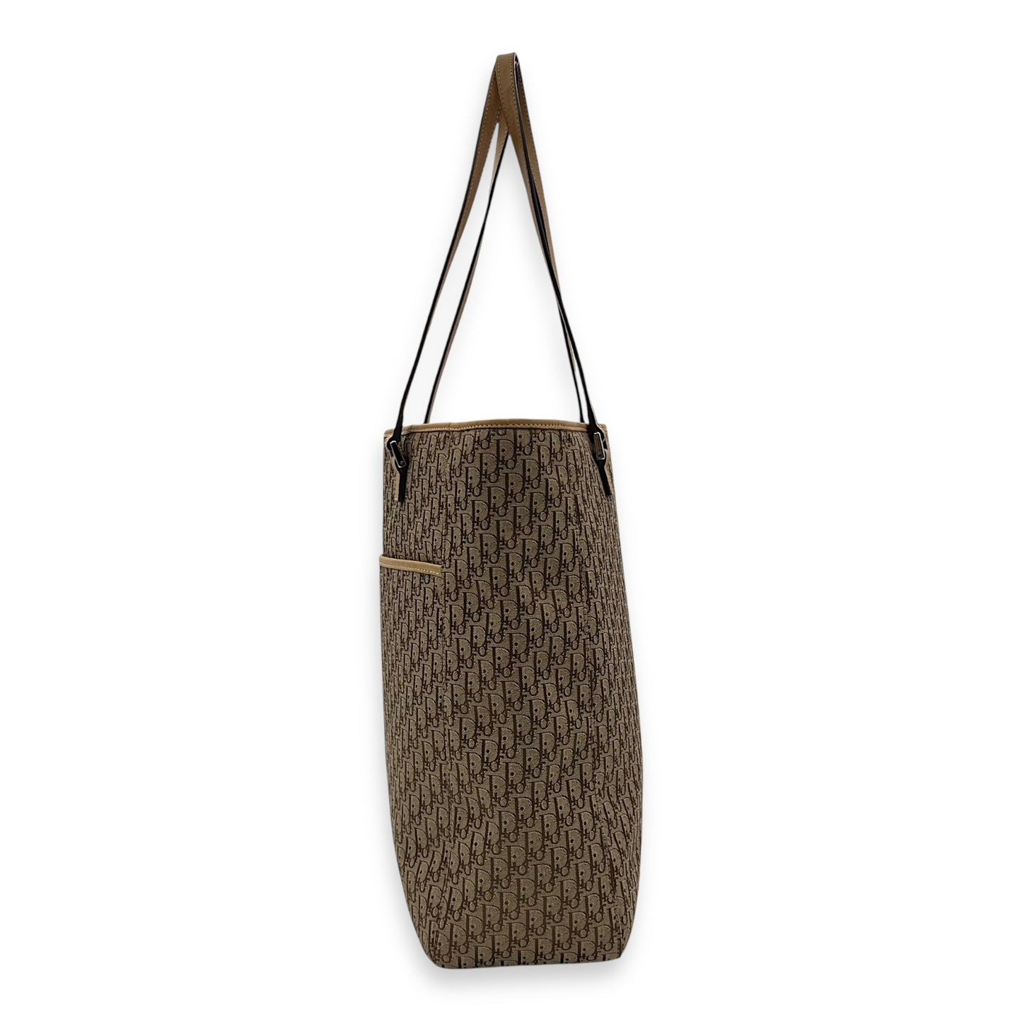 Trotteur Tote Bag Brown in Jacquard, Silver hardware