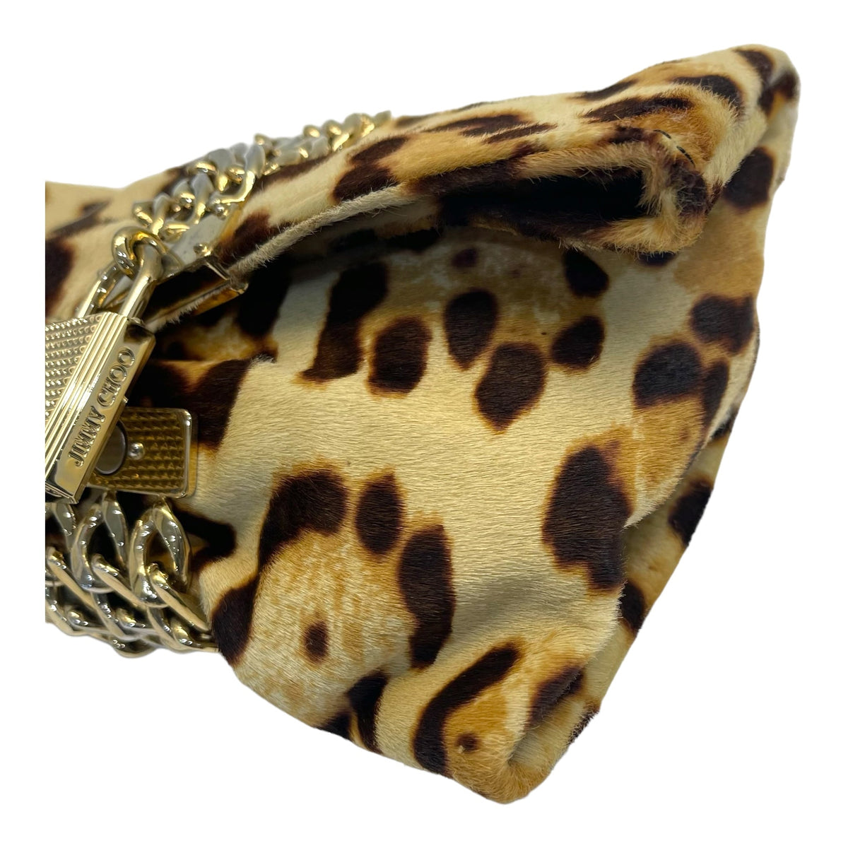 Jimmy Choo Leopard Print Calf Hair Sandra Clutch