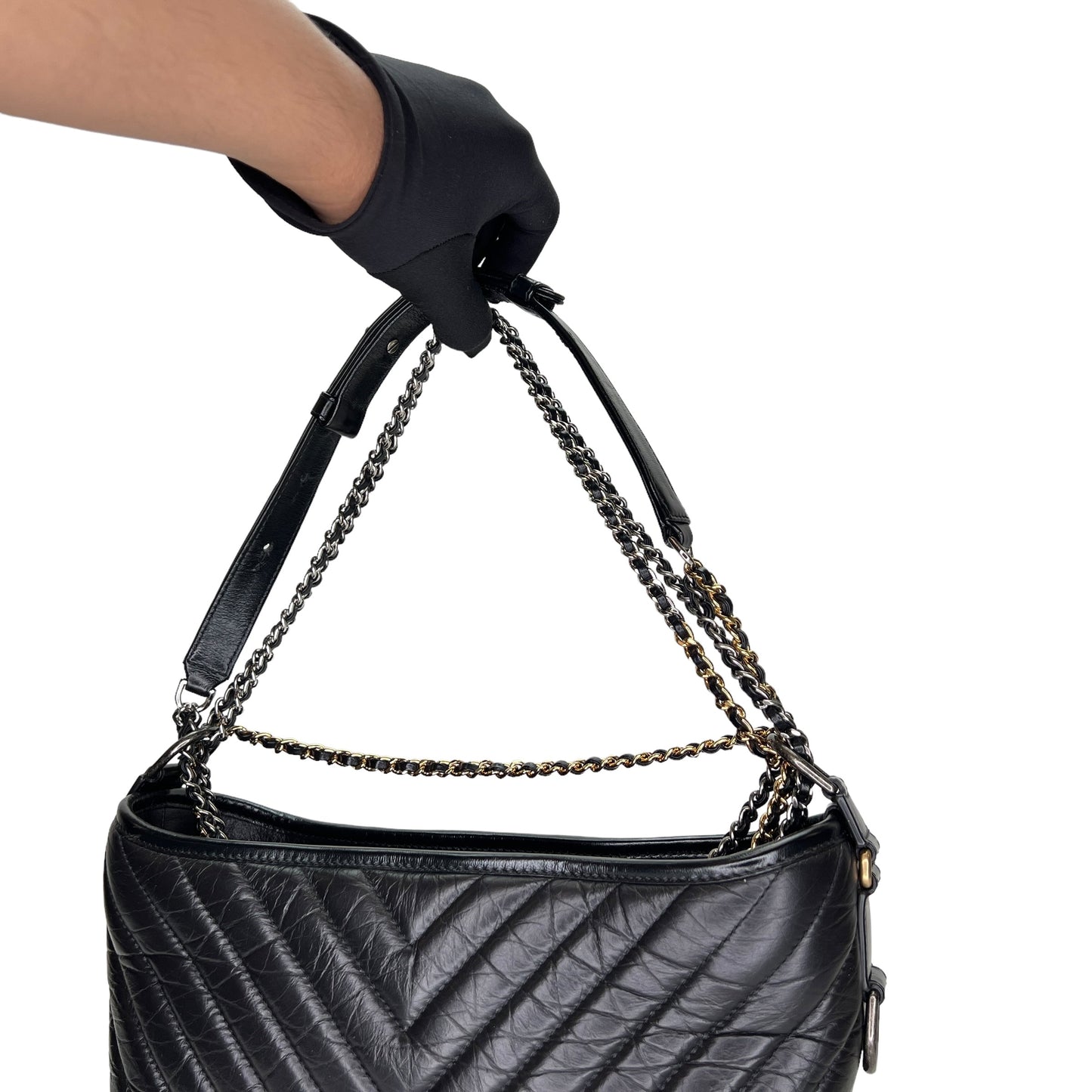 Gabrielle Shoulder Bag in Calfskin   Gold hardware