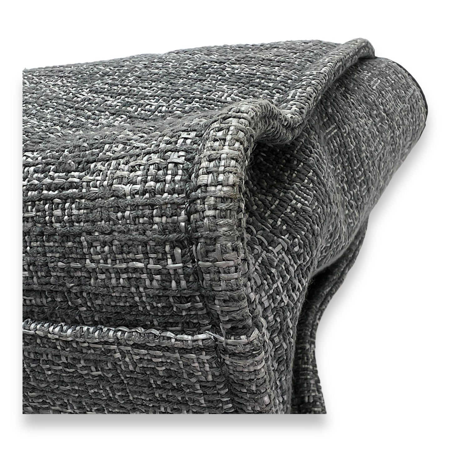 Deauville Tote Bag Medium Grey in Tweed , Silver Hardware