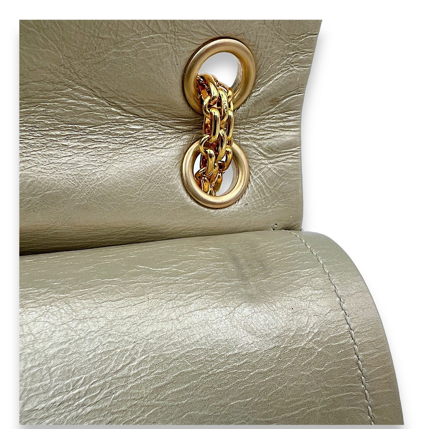 2.55 Mini Gold Crossbody Bag in Calfskin, Gold hardware