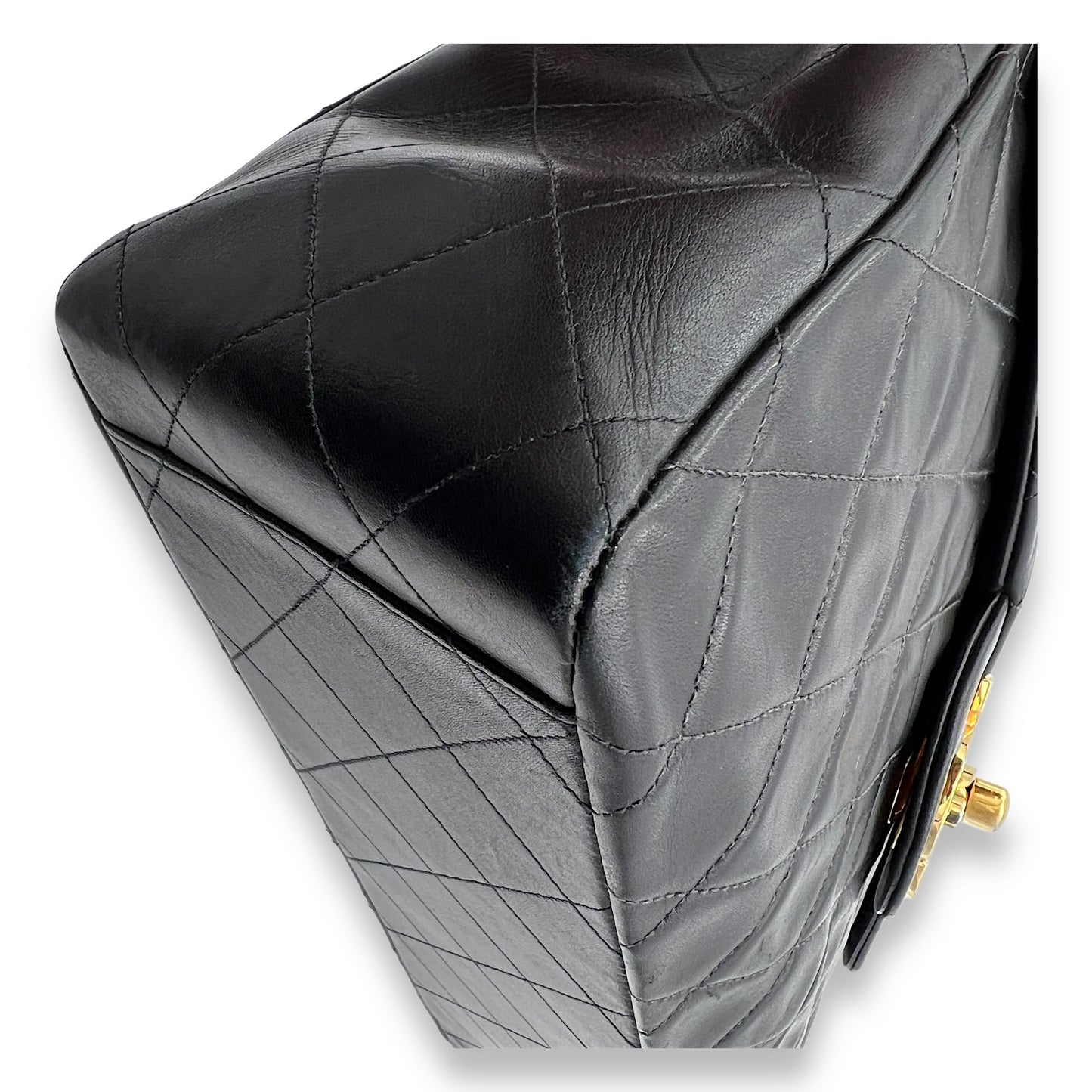 Deka Shoulder Bag Black in Lambskin, Gold hardware