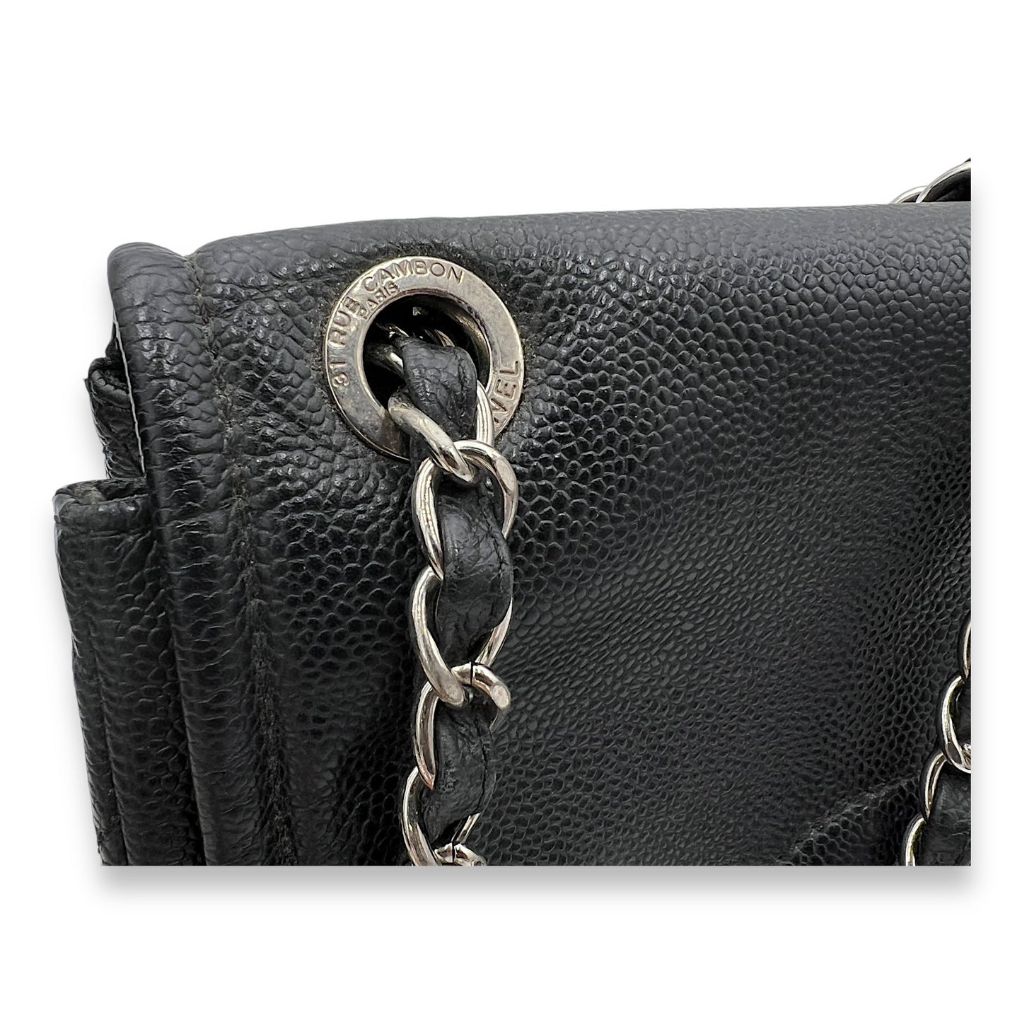 Timeless CC Black Crossbody Bag in Caviar Leather, Silver hardware