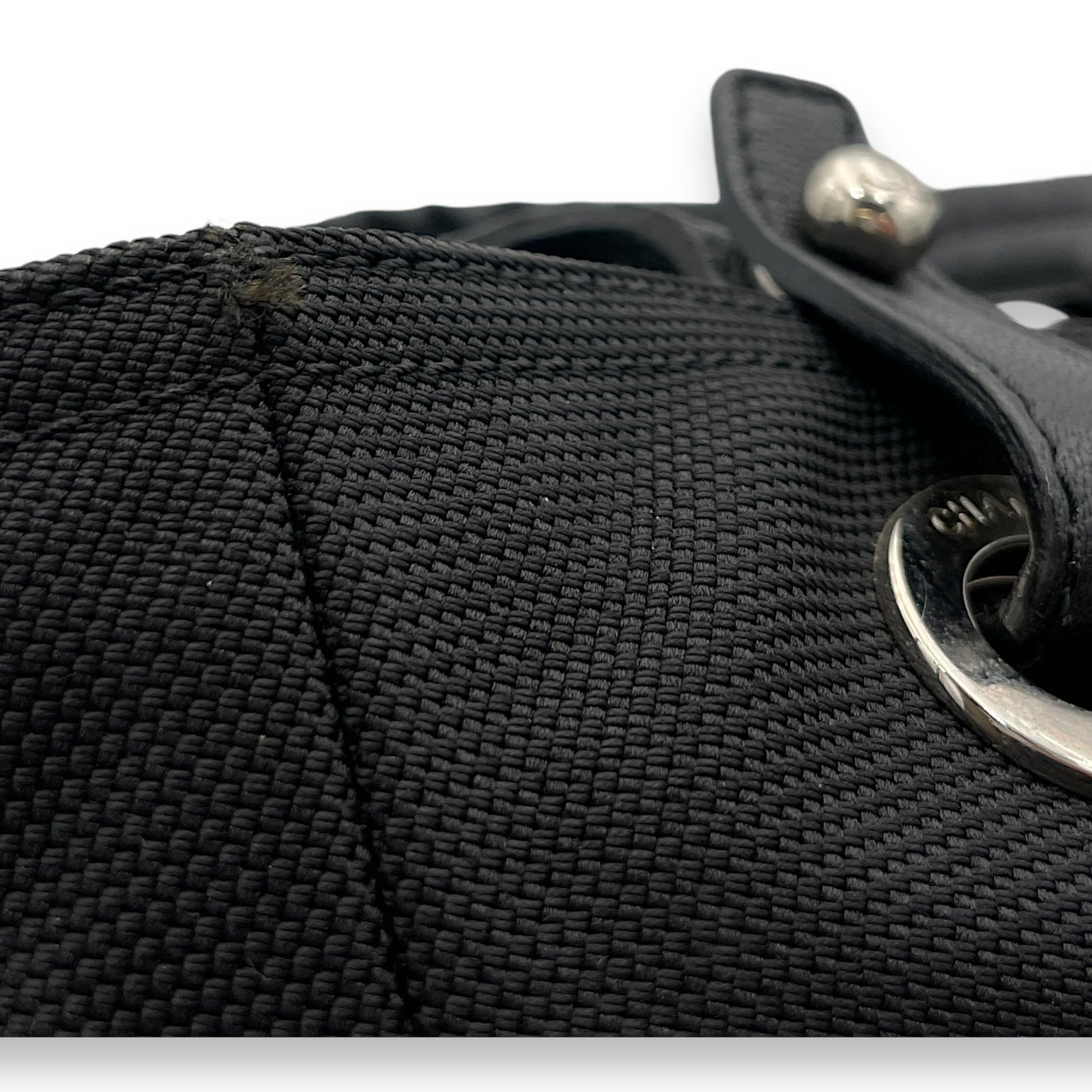 Biarritz Tote Bag Black in Coated Canvas, Silver hardware