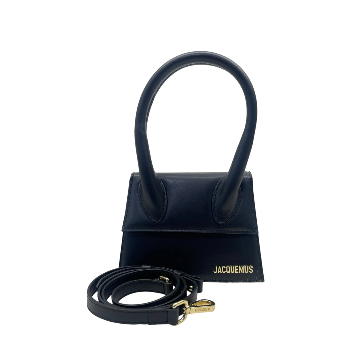 Jacquemus Black Leather Le Chiquito La Montagne Top Handle Bag