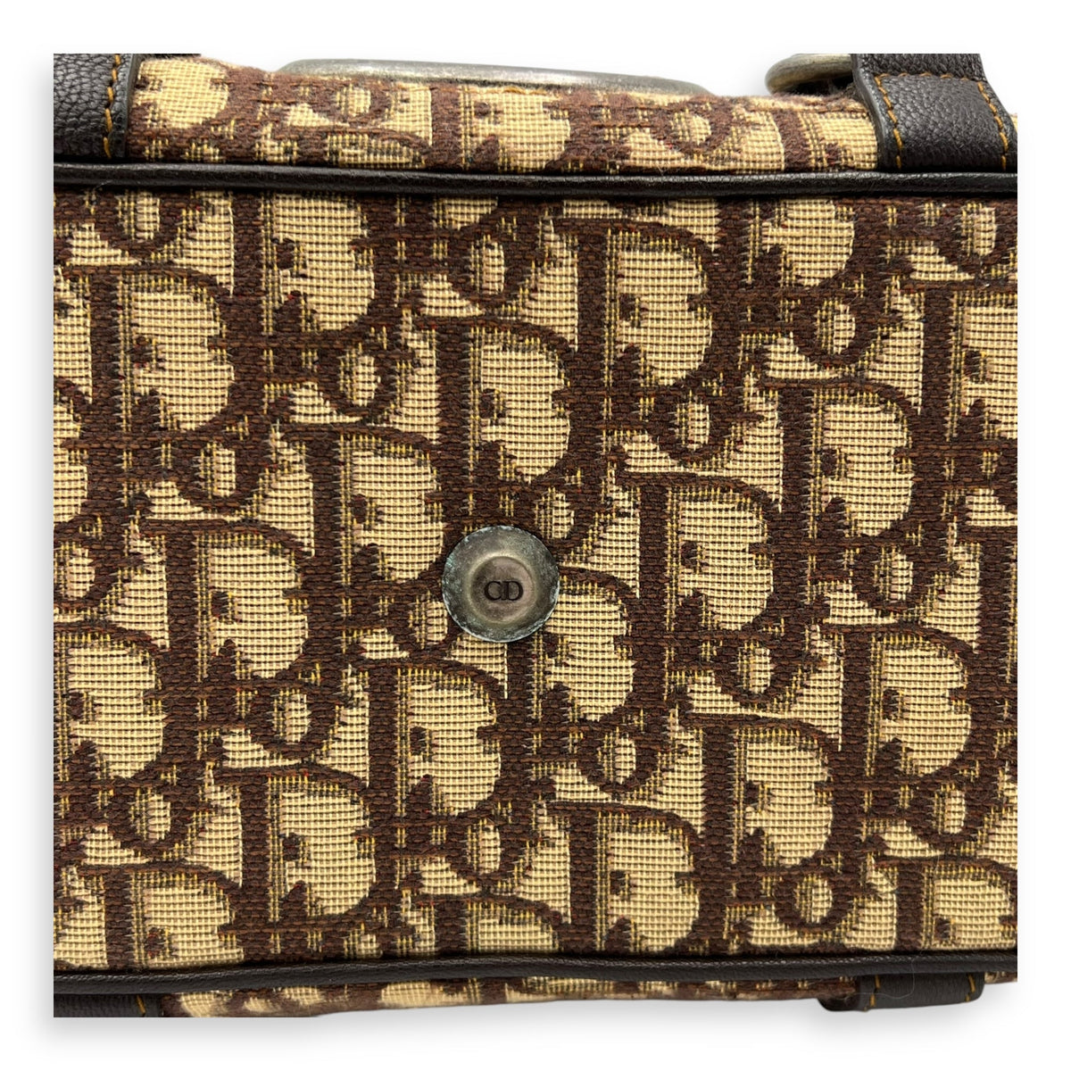 Trotteur Top Handle Bag Brown in Canvas, Ruthenium hardware
