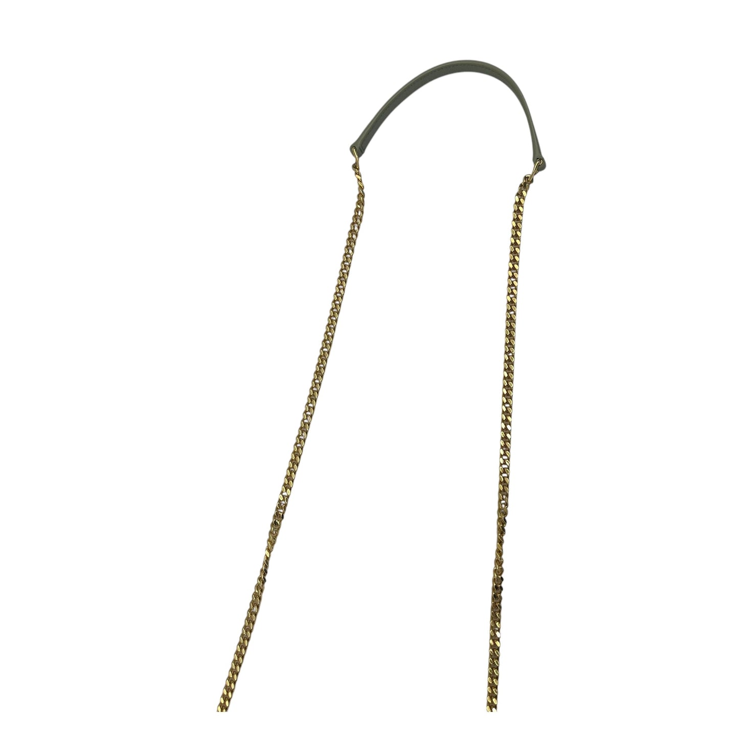 Yves Saint Laurent Light Sage Chevron Black Leather Monogram Chain Shoulder Bag