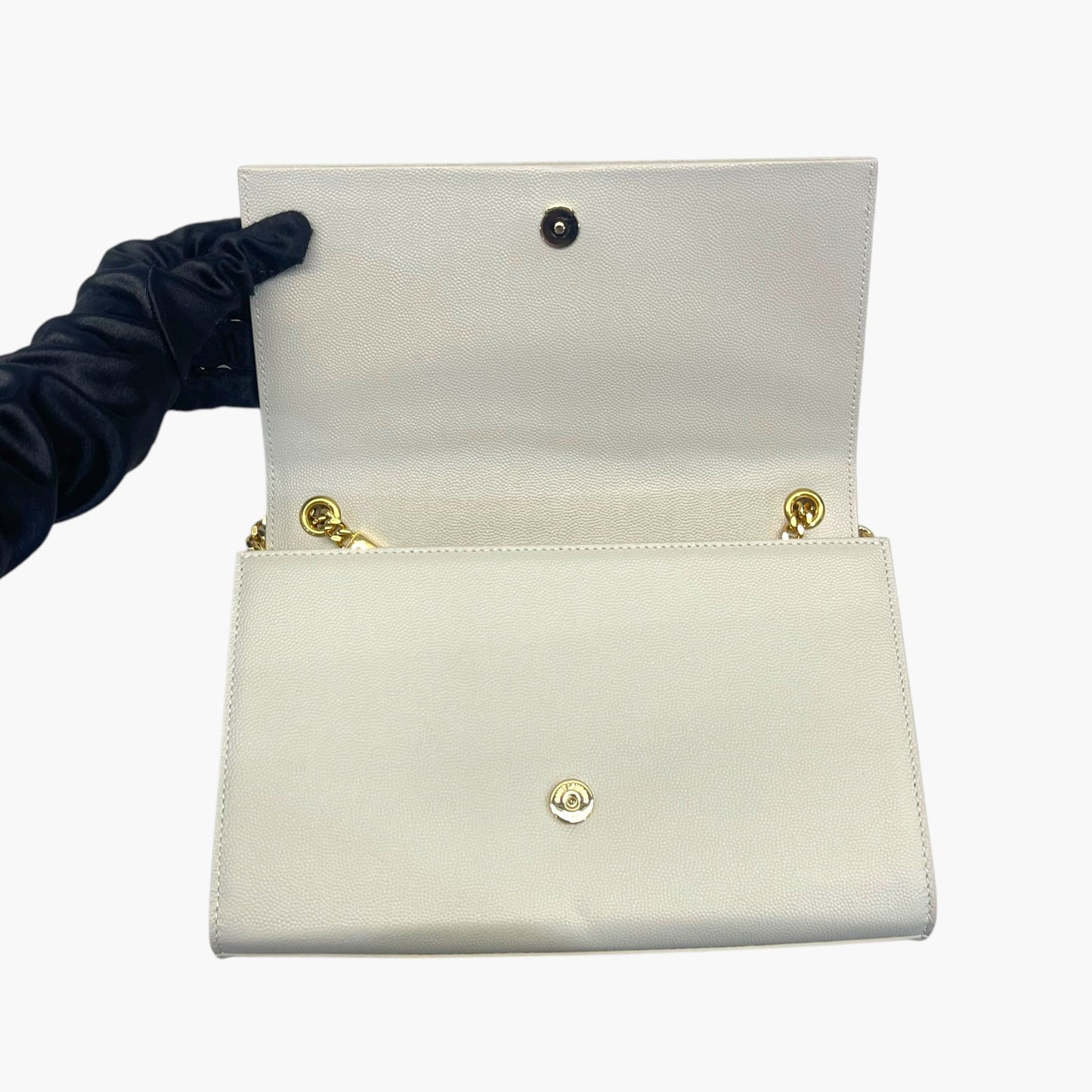 Saint Laurent White Leather Kate Tassel Shoulder Bag