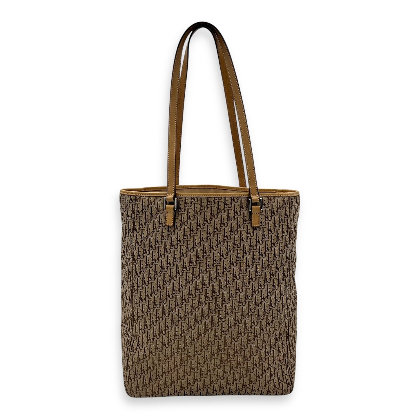 Trotteur Tote Bag Brown in Jacquard, Silver hardware