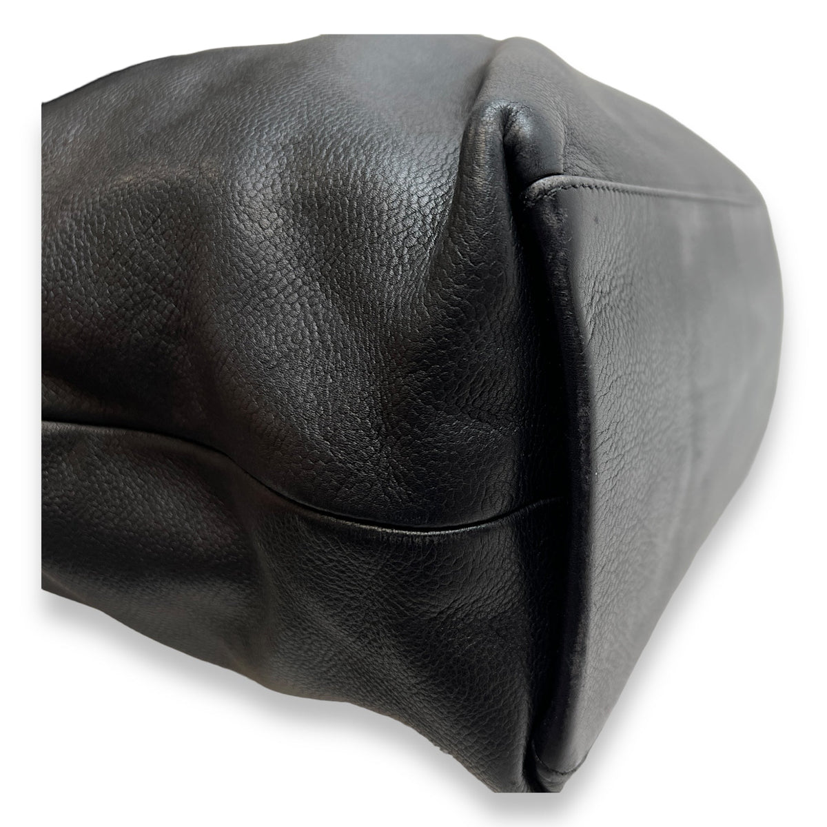 CC Black Top Handle Bag in Caviar Leather, Gold hardware