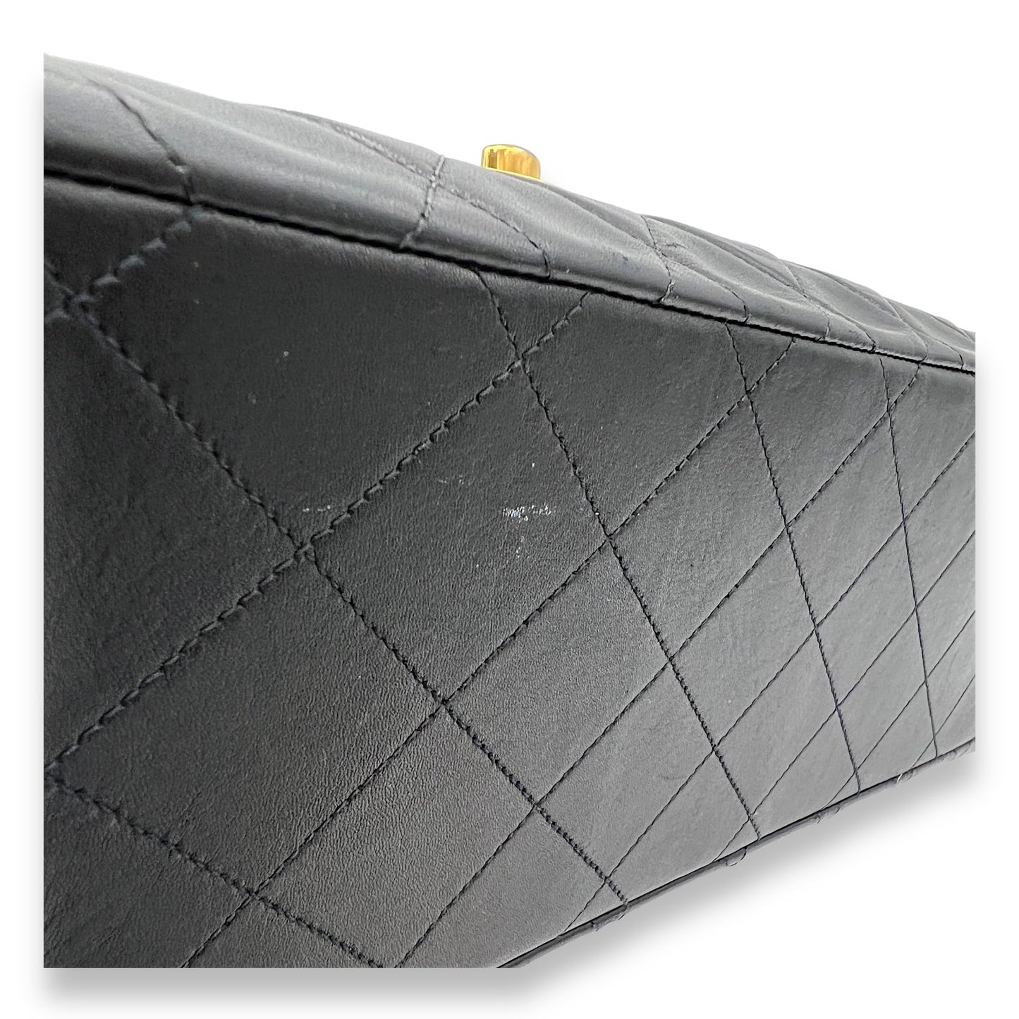 Deka Shoulder Bag Black in Lambskin, Gold hardware