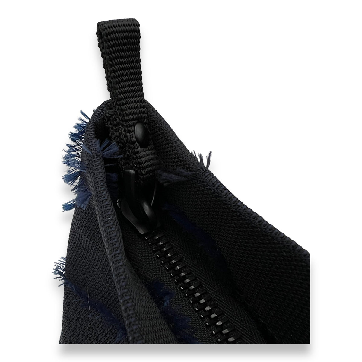 Embroidered Camouflage Medium Blue Clutch in Canvas