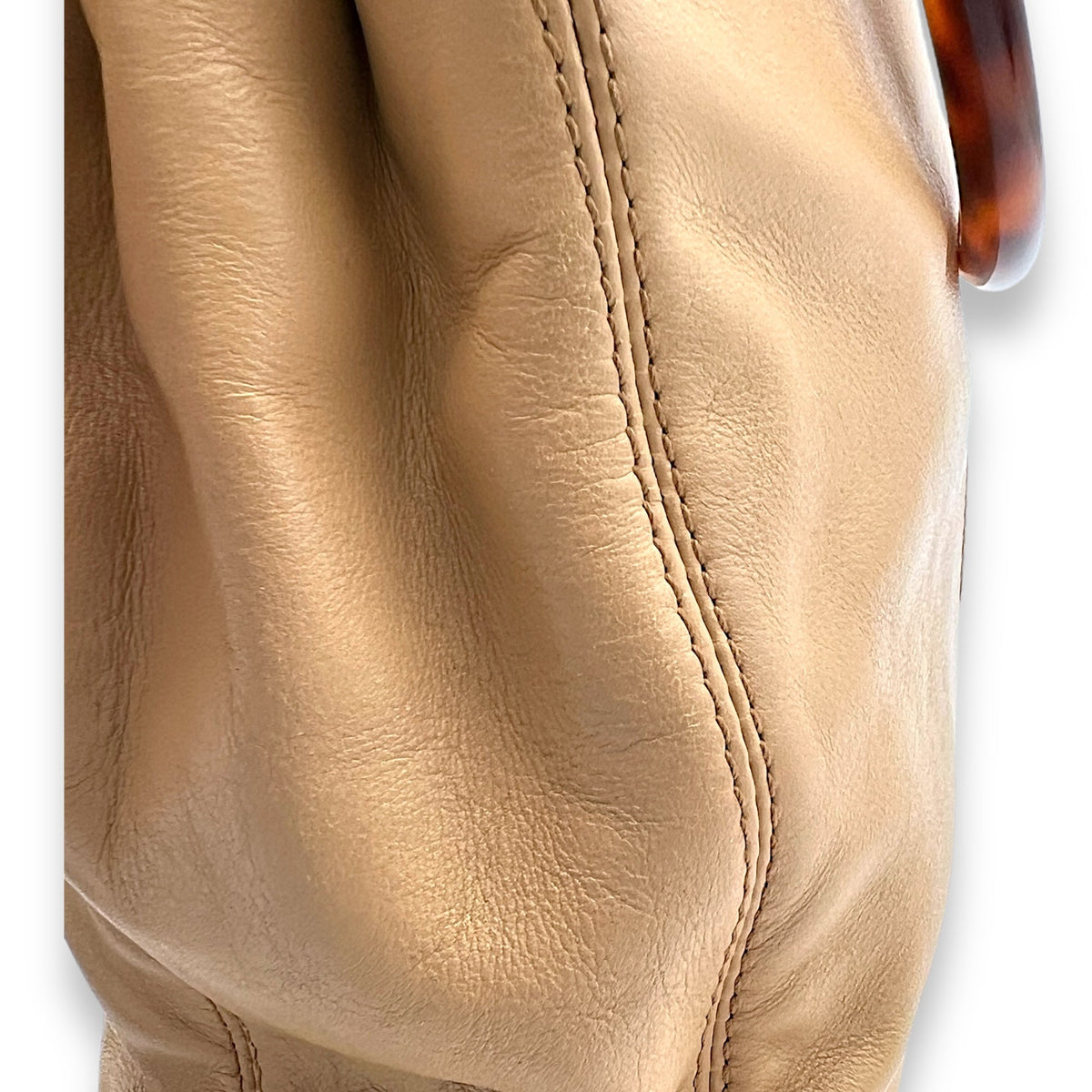 Vintage CC Beige Top Handle Bag in Calfskin, Gold hardware