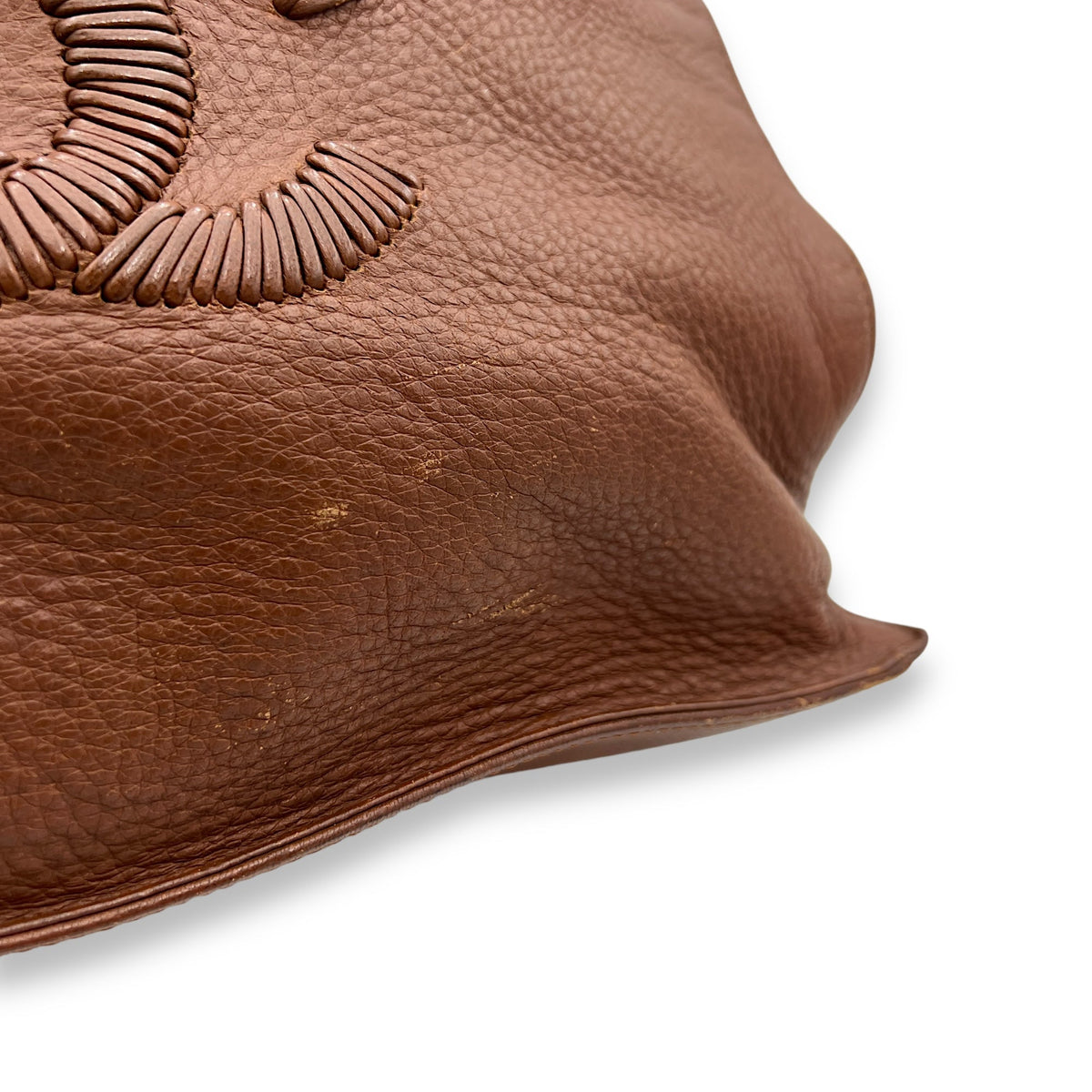 Vintage CC Brown Top Handle Bag in Calfskin, Gold hardware