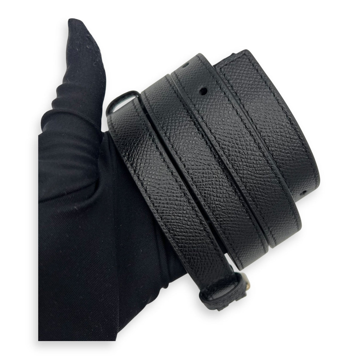 30 Montaigne Belt Bag Black in Calfskin, Silver hardware