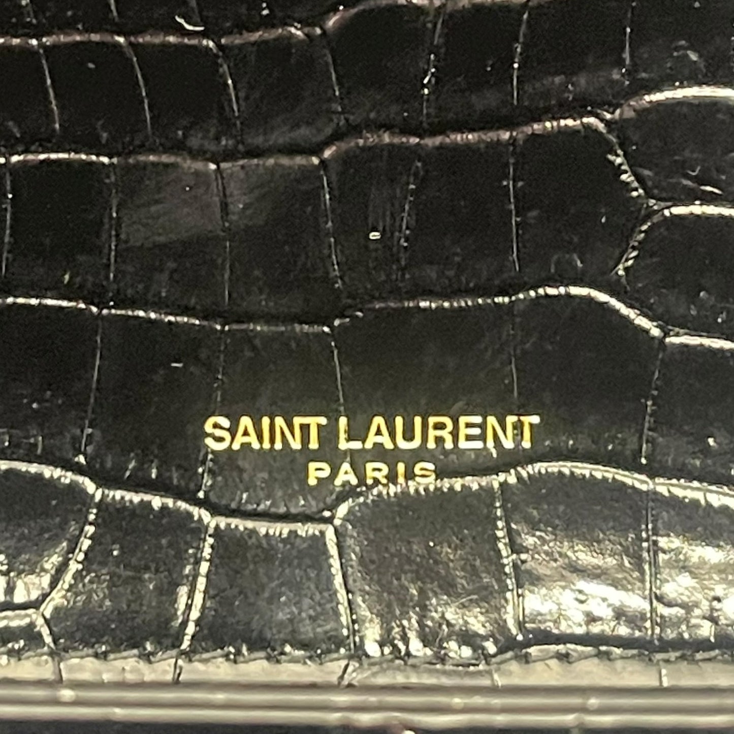 Yves Saint Laurent Kate Medium in Black Croc Embossed Leather