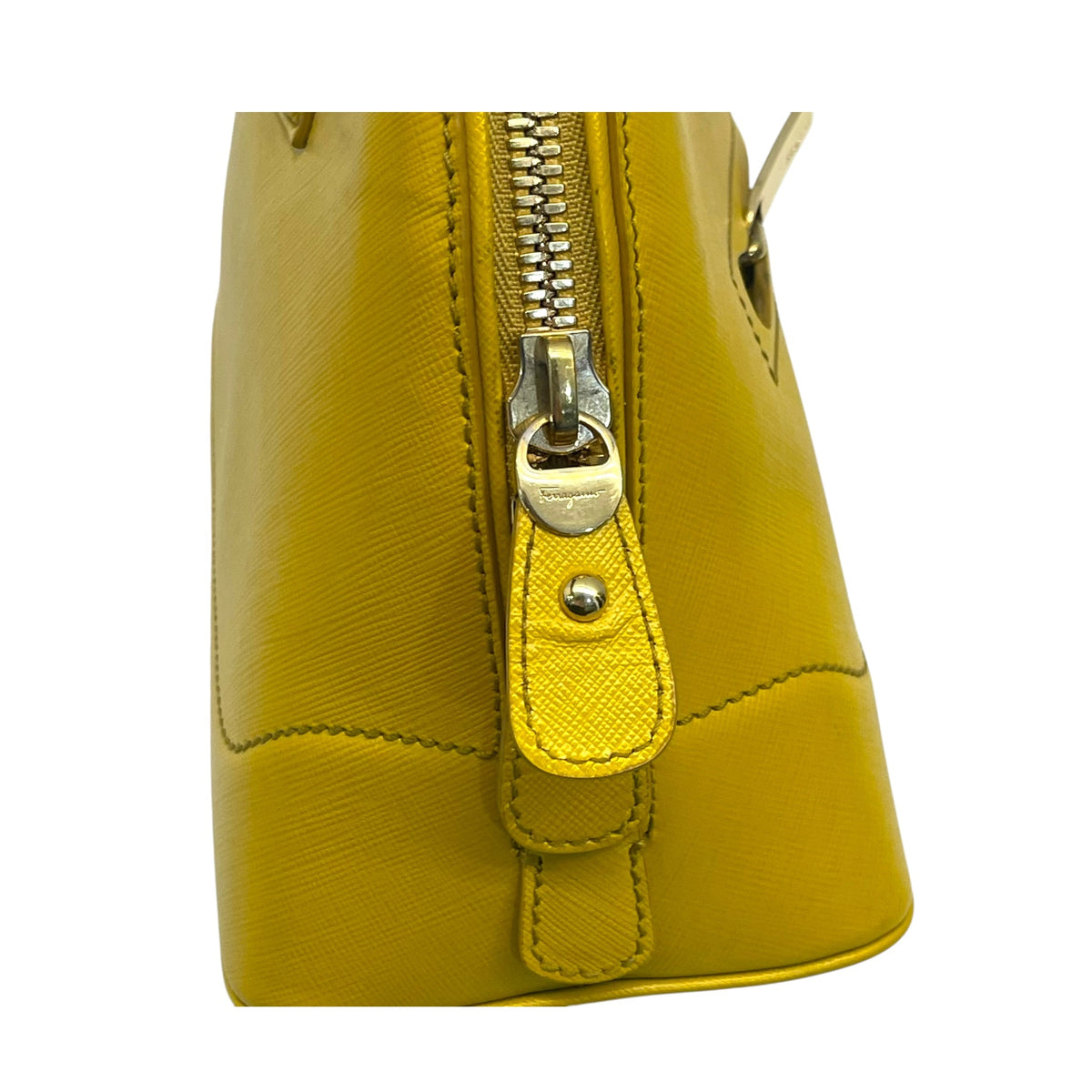 Salvatore Ferragamo Yellow Saffiano Leather Darina