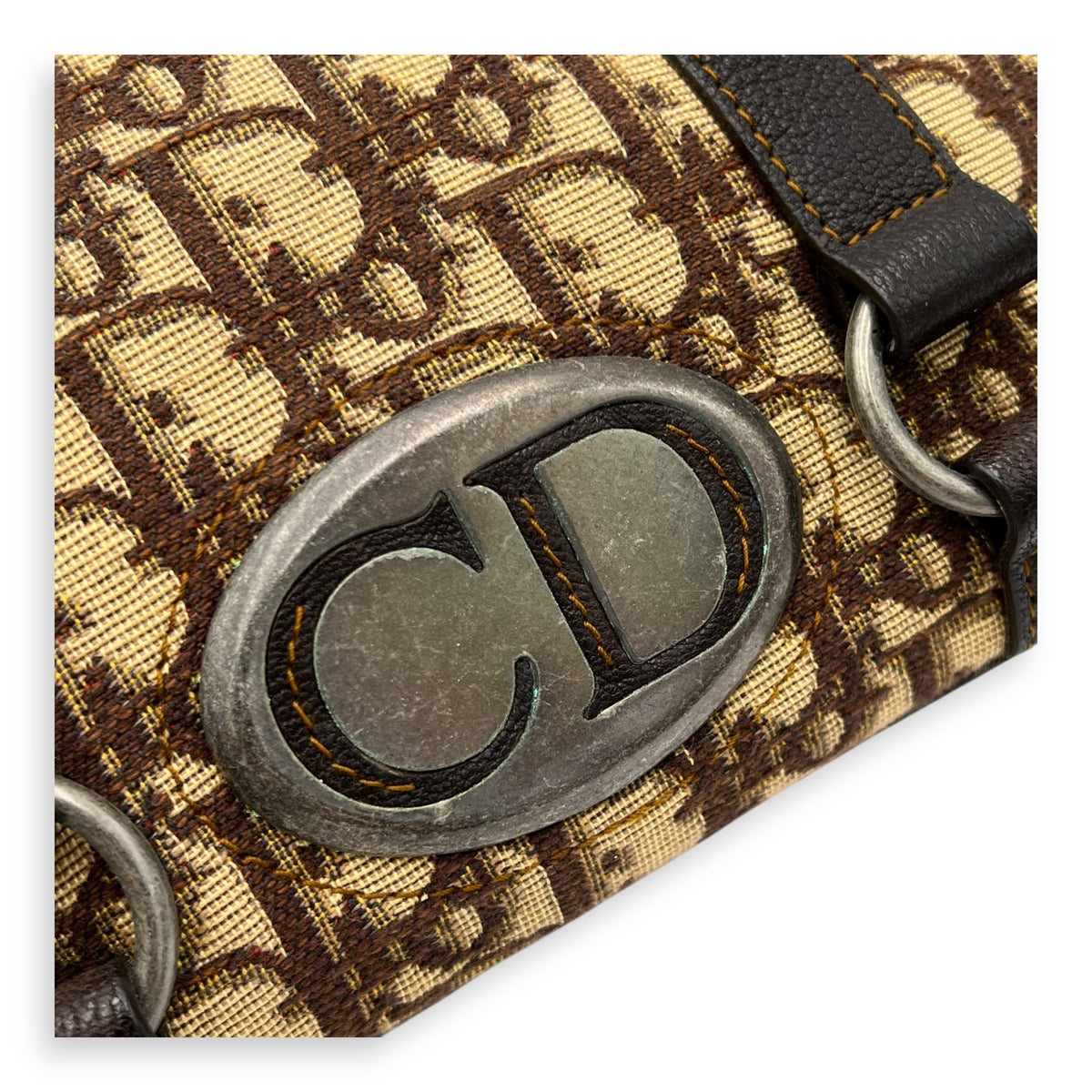 Trotteur Top Handle Bag Brown in Canvas, Ruthenium hardware