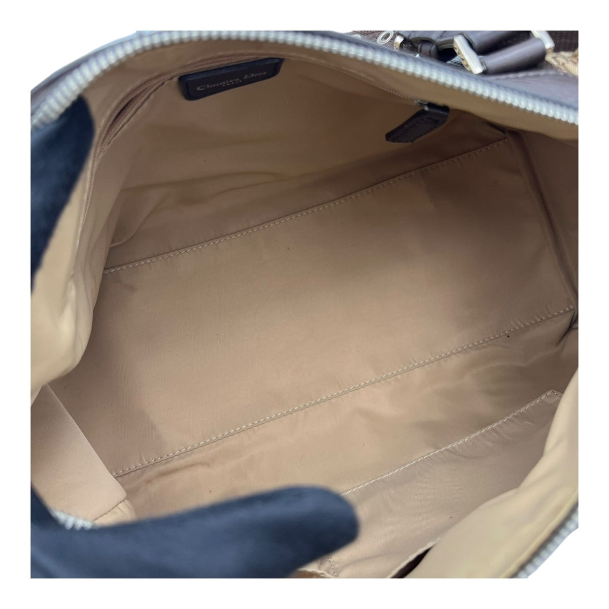 Street Chic Trotter Boston Brown Top Handle Bag in Jacquard, Silver hardware